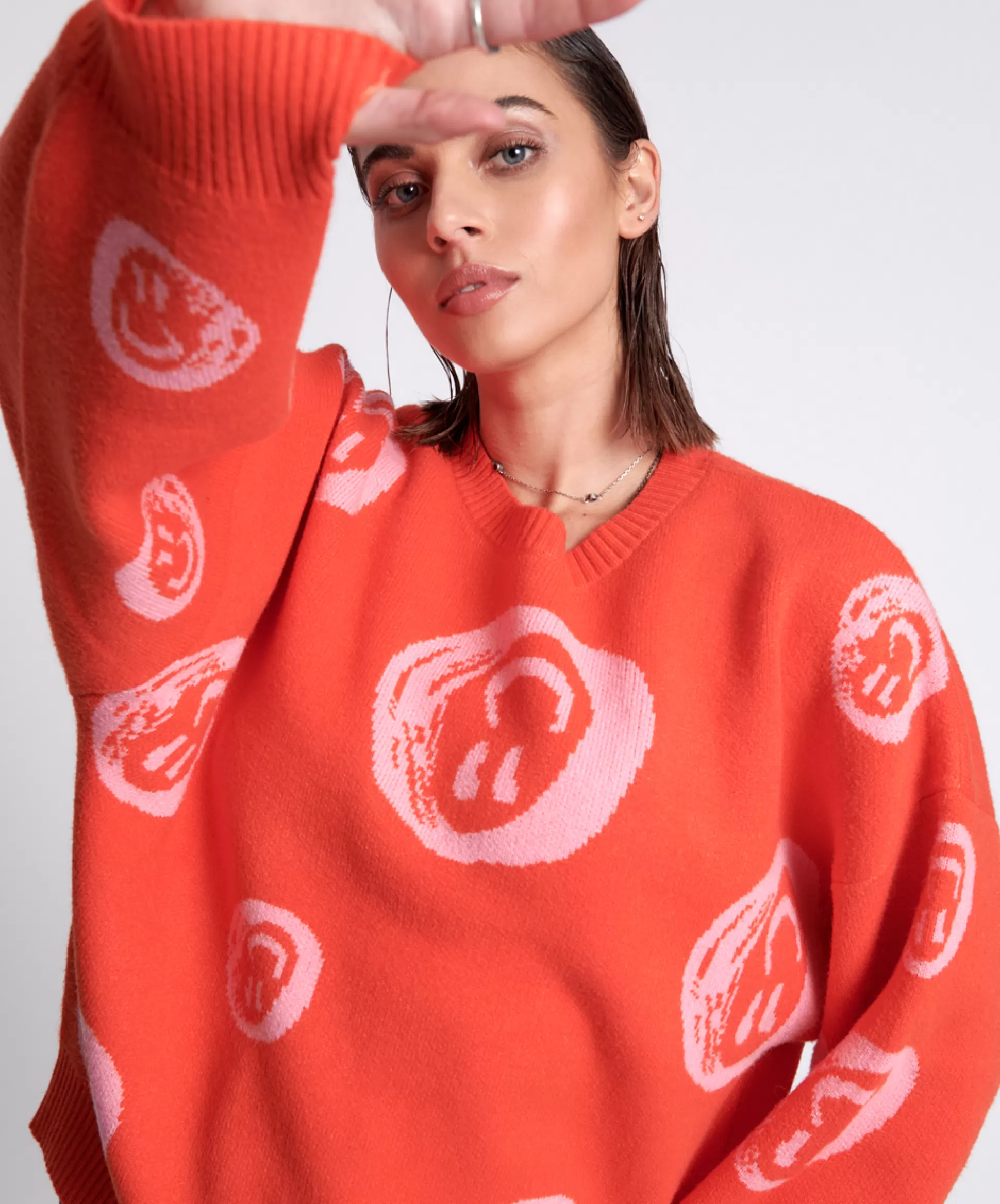 Cheap ONE TEASPOON All Over Smiley Knit Sweater