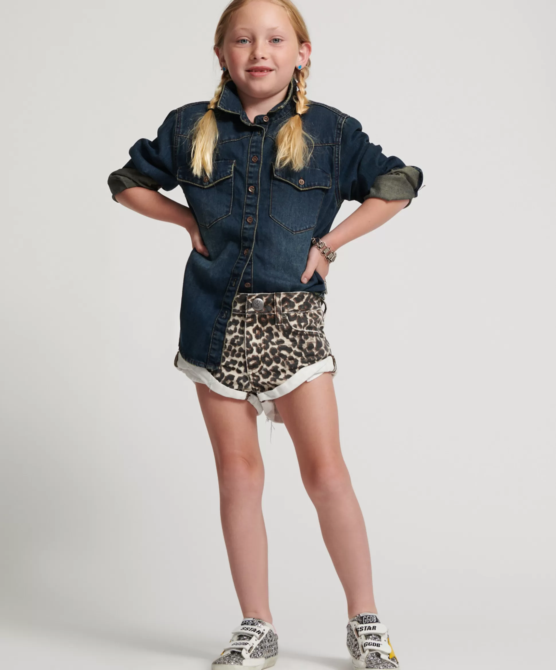 Hot ONE TEASPOON Animal Kids Bandit Denim Short