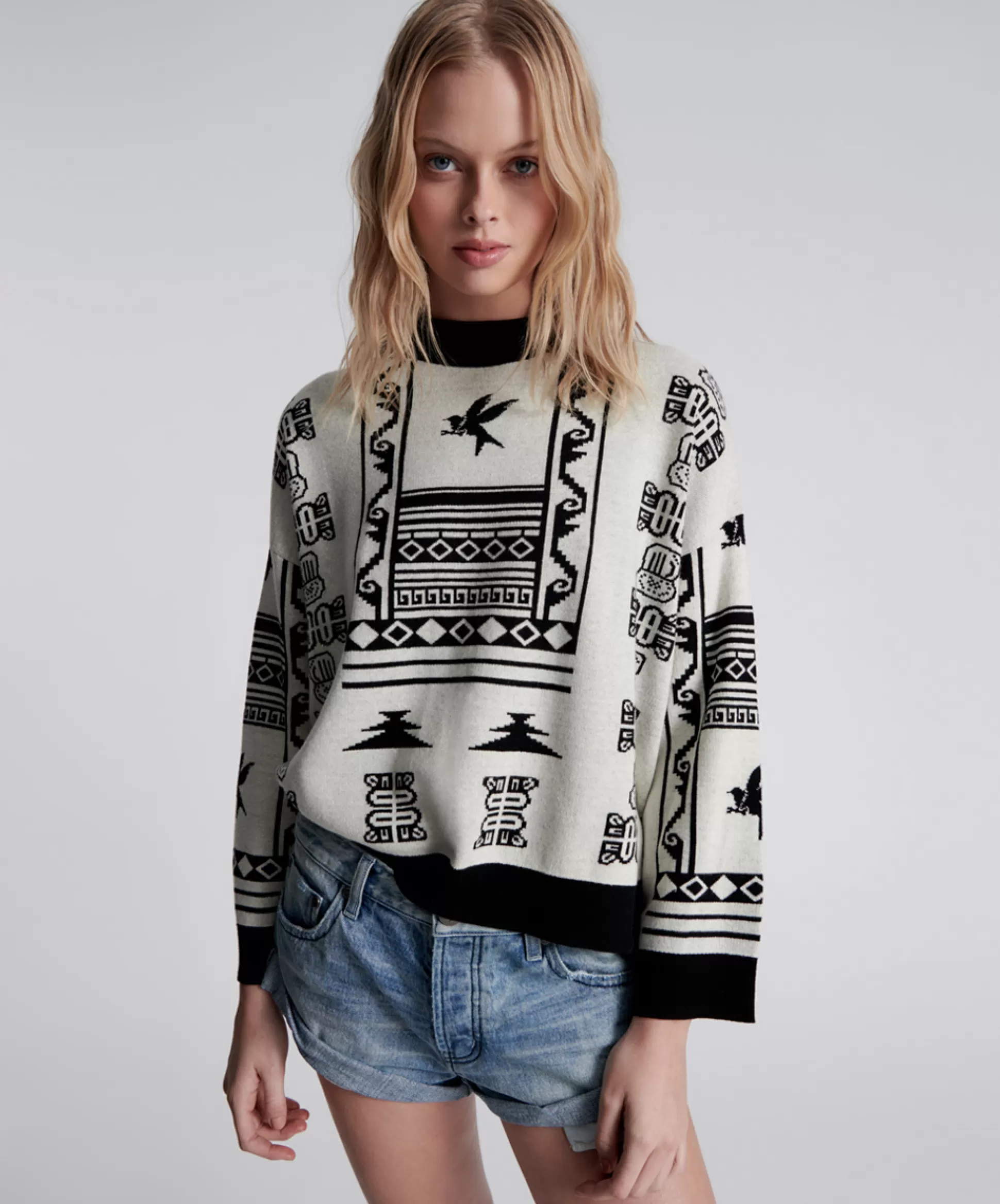 Discount ONE TEASPOON Aztec Bird Roam Sweater