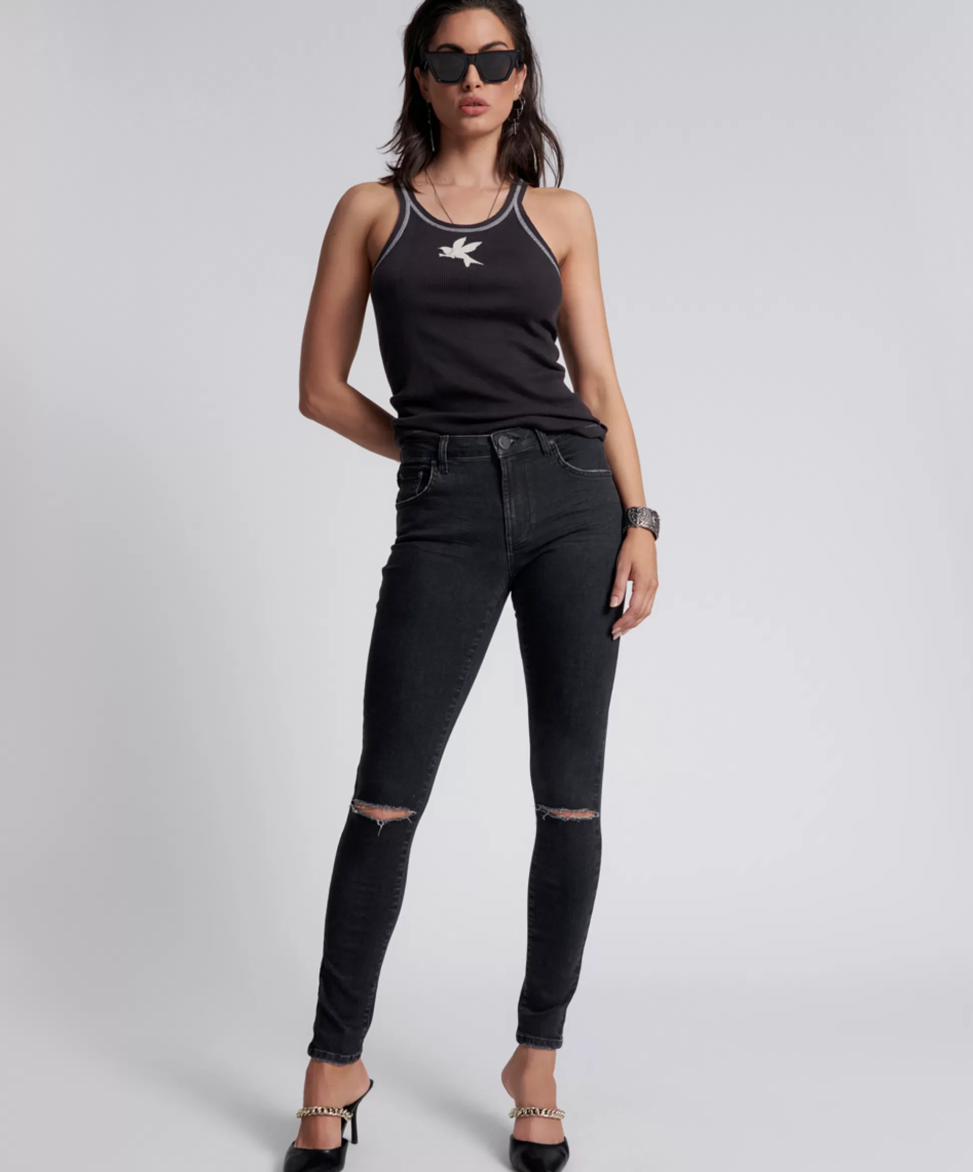 Best ONE TEASPOON Black Stretch Freebirds Ii High Waist Skinny Jeans