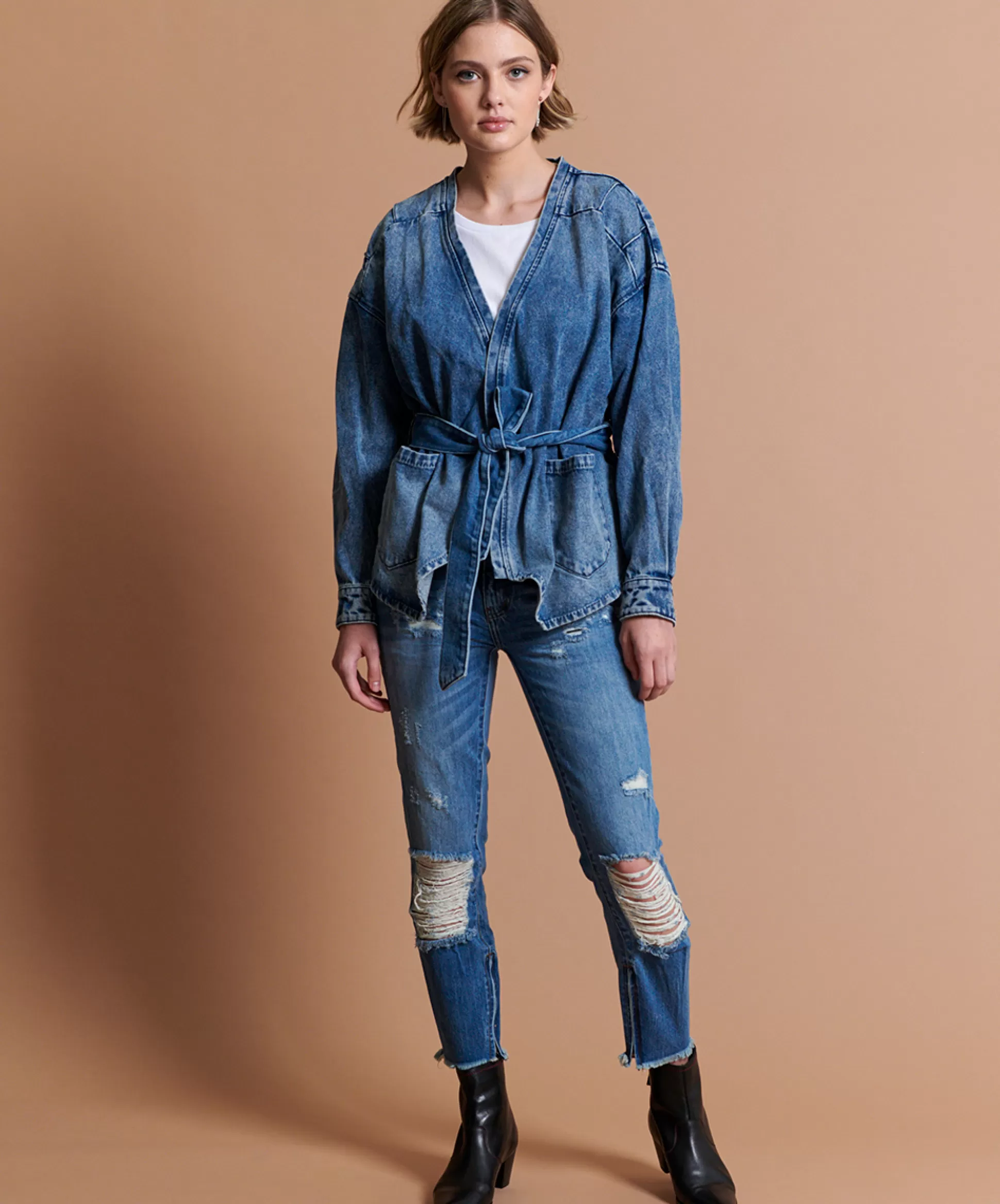 Flash Sale ONE TEASPOON Blue Society Wrap Jacket