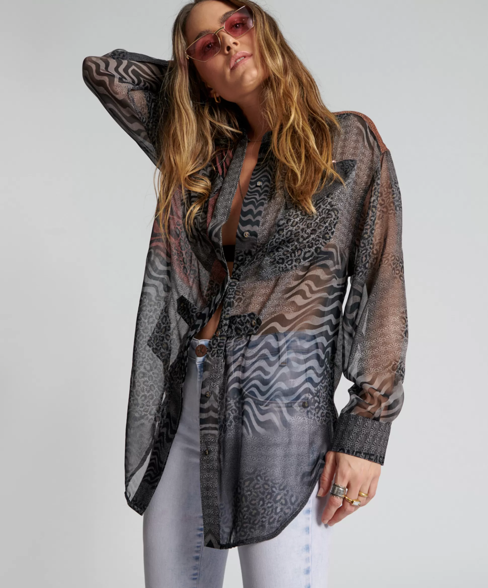 Online ONE TEASPOON Dilema Sheer Utility Shirt