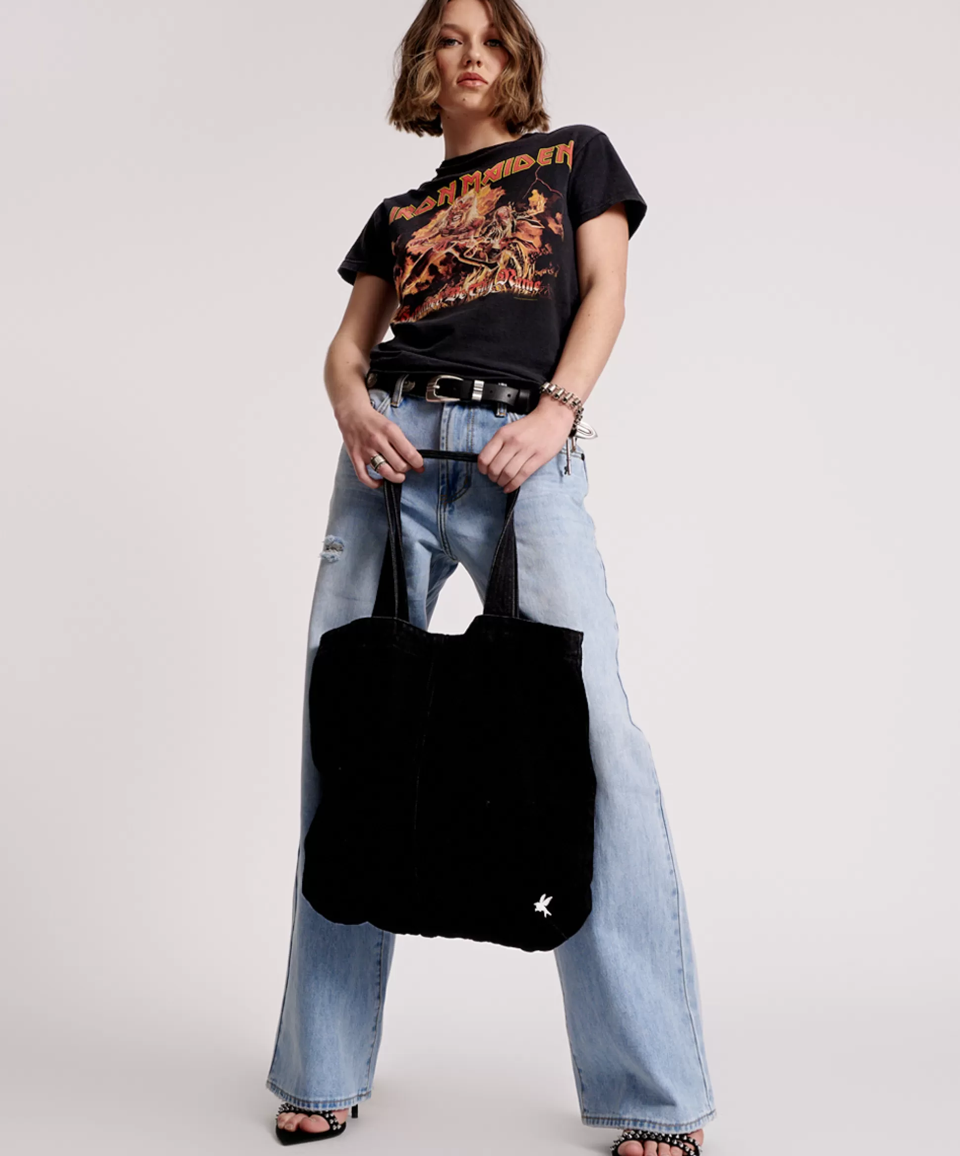 Sale ONE TEASPOON Double Bass Denim Tote Bag