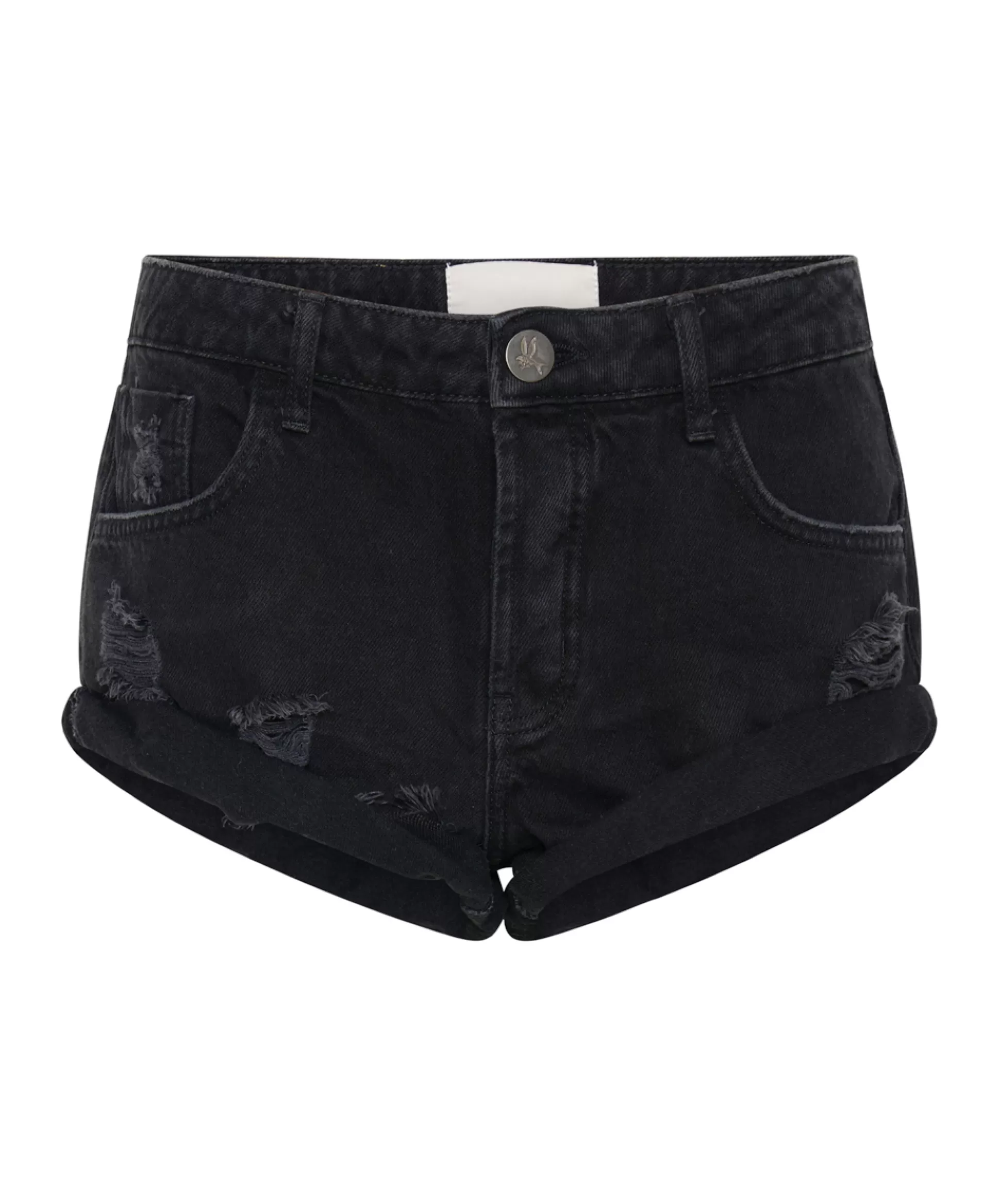 Cheap ONE TEASPOON Double Black Bandit Low Waist Denim Short