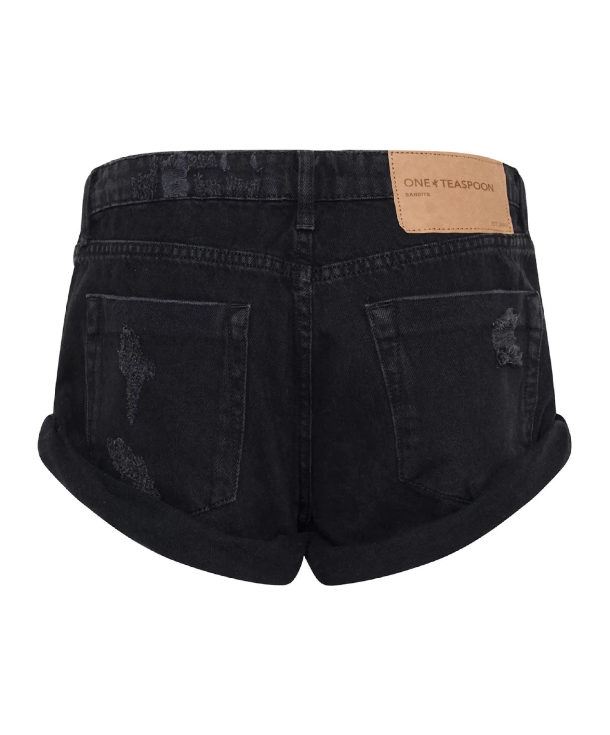 Cheap ONE TEASPOON Double Black Bandit Low Waist Denim Short