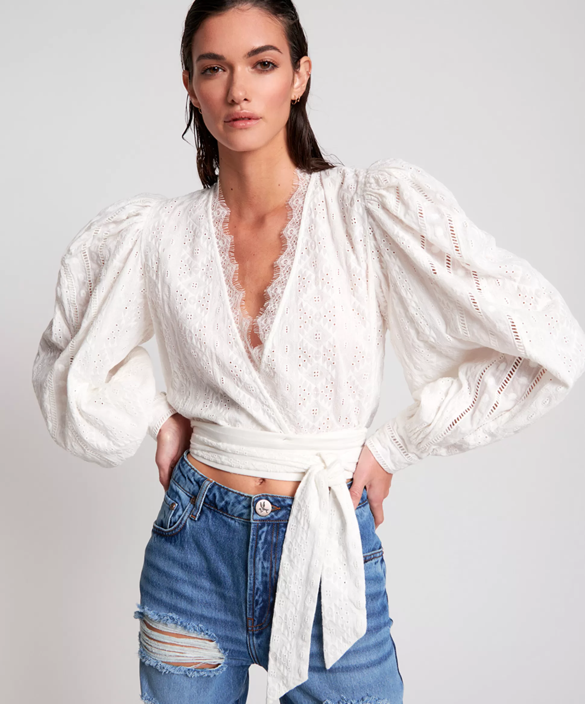 Flash Sale ONE TEASPOON Ethereal Cotton Wrap Top