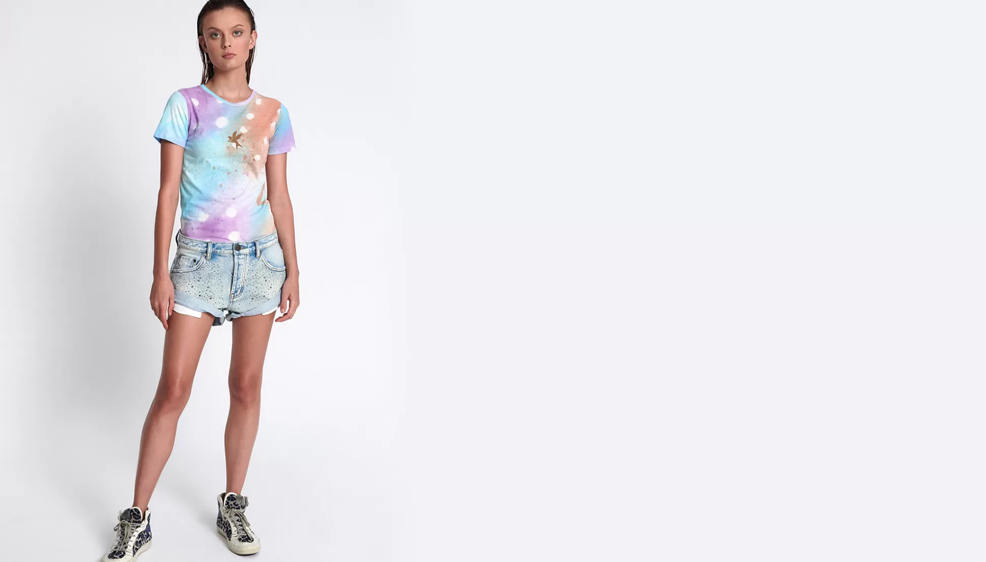 Store ONE TEASPOON Graffiti Tie Dye Organic Fitted Tee