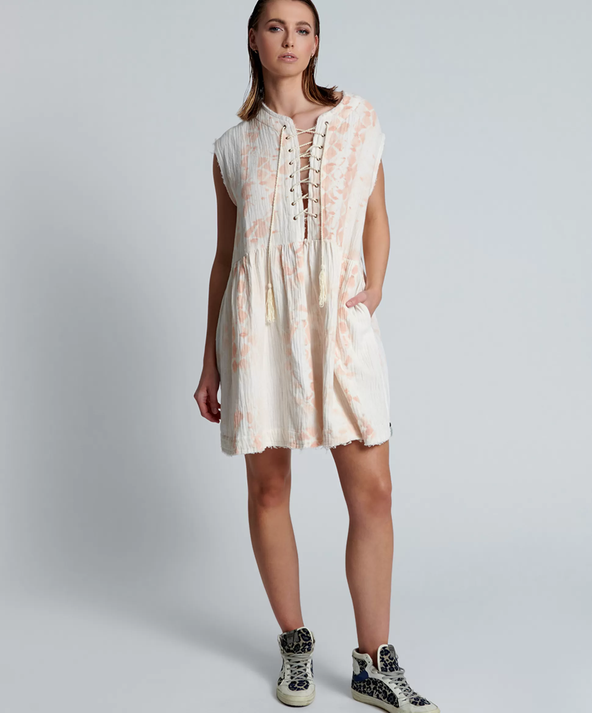 Discount ONE TEASPOON Hand Printed Soft Snake Cotton Island Dress