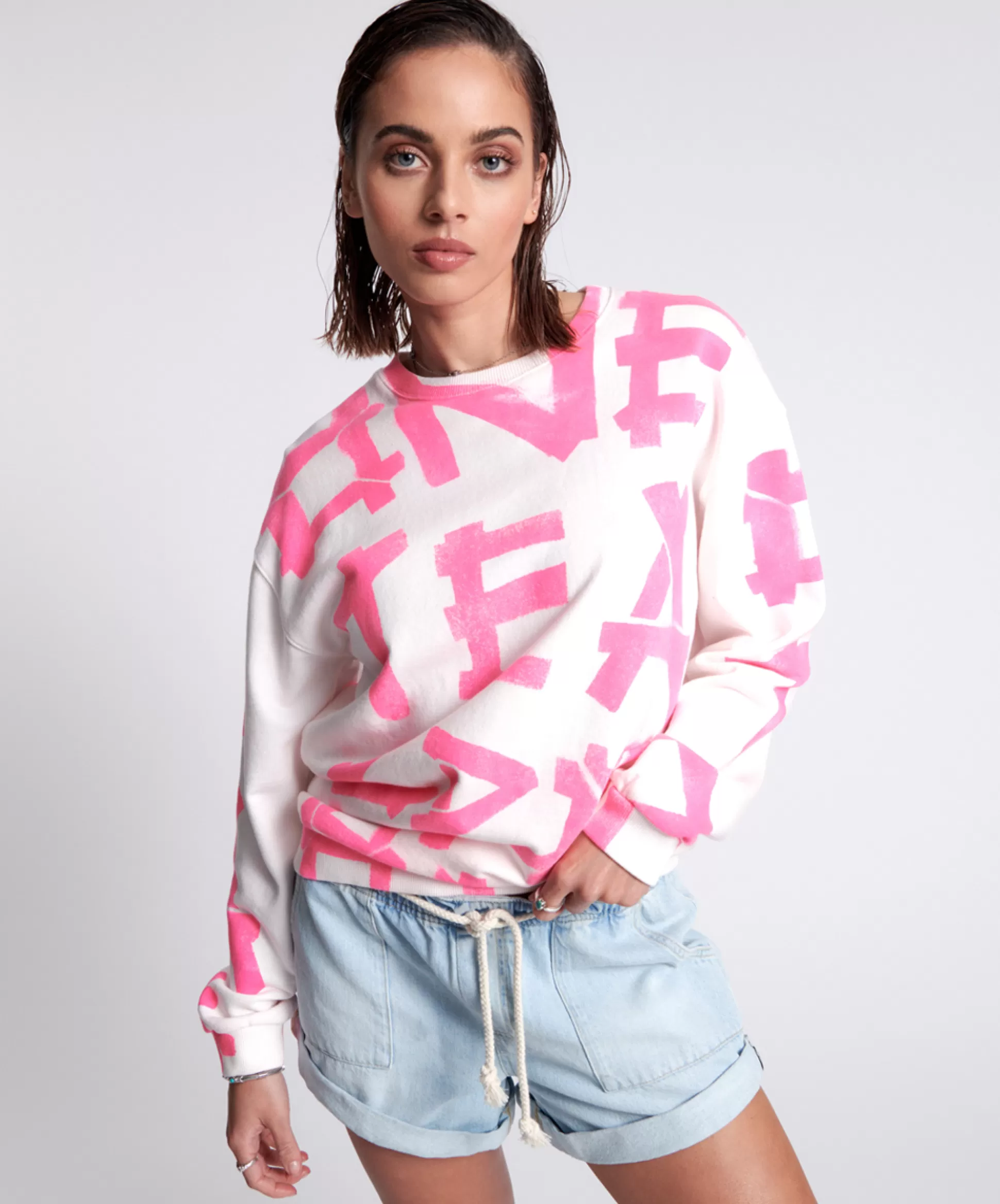 Shop ONE TEASPOON Hand Sprayed Graffiti Sweater