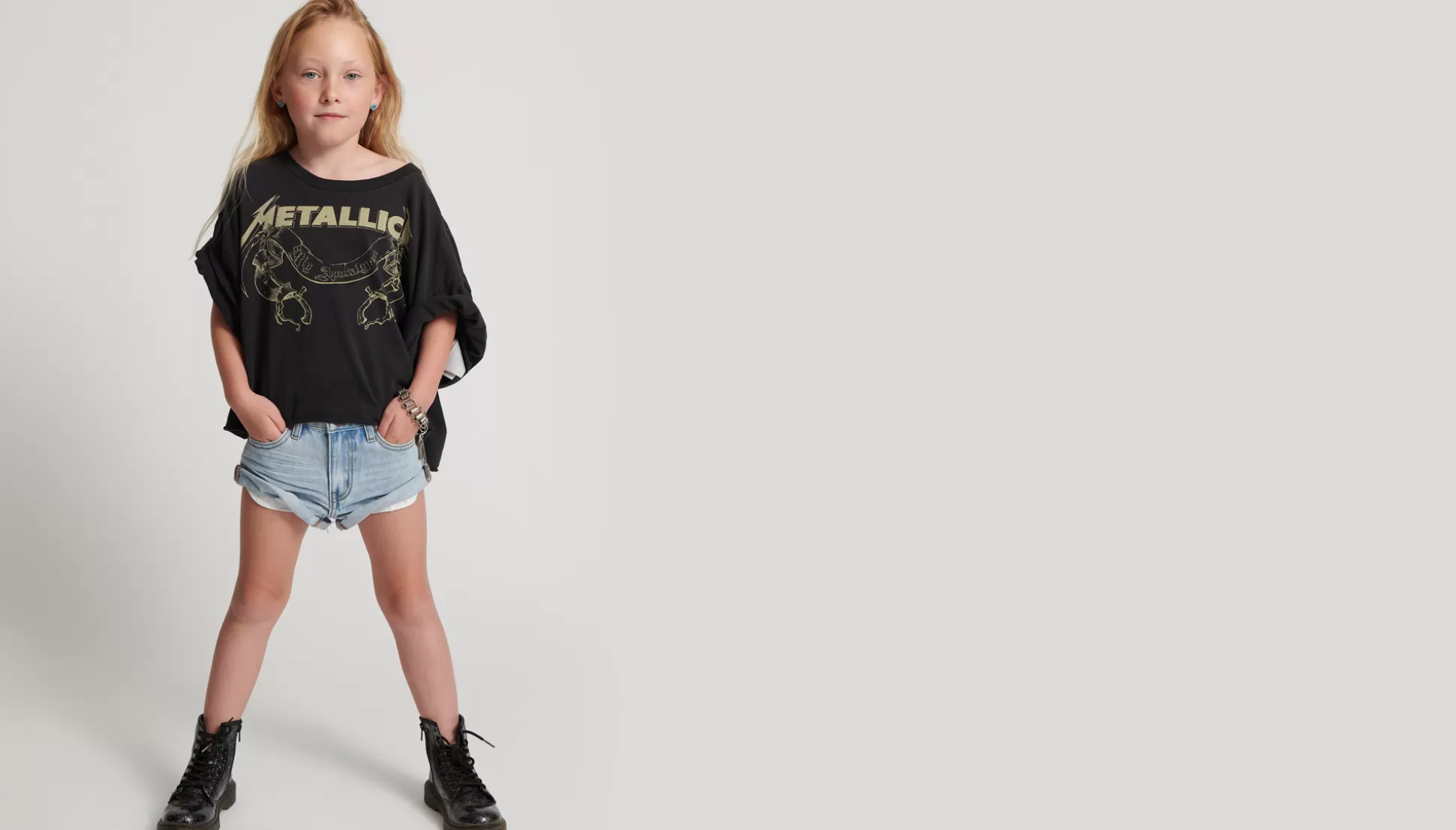 Shop ONE TEASPOON Hendrixe Kids Bandit Denim Short