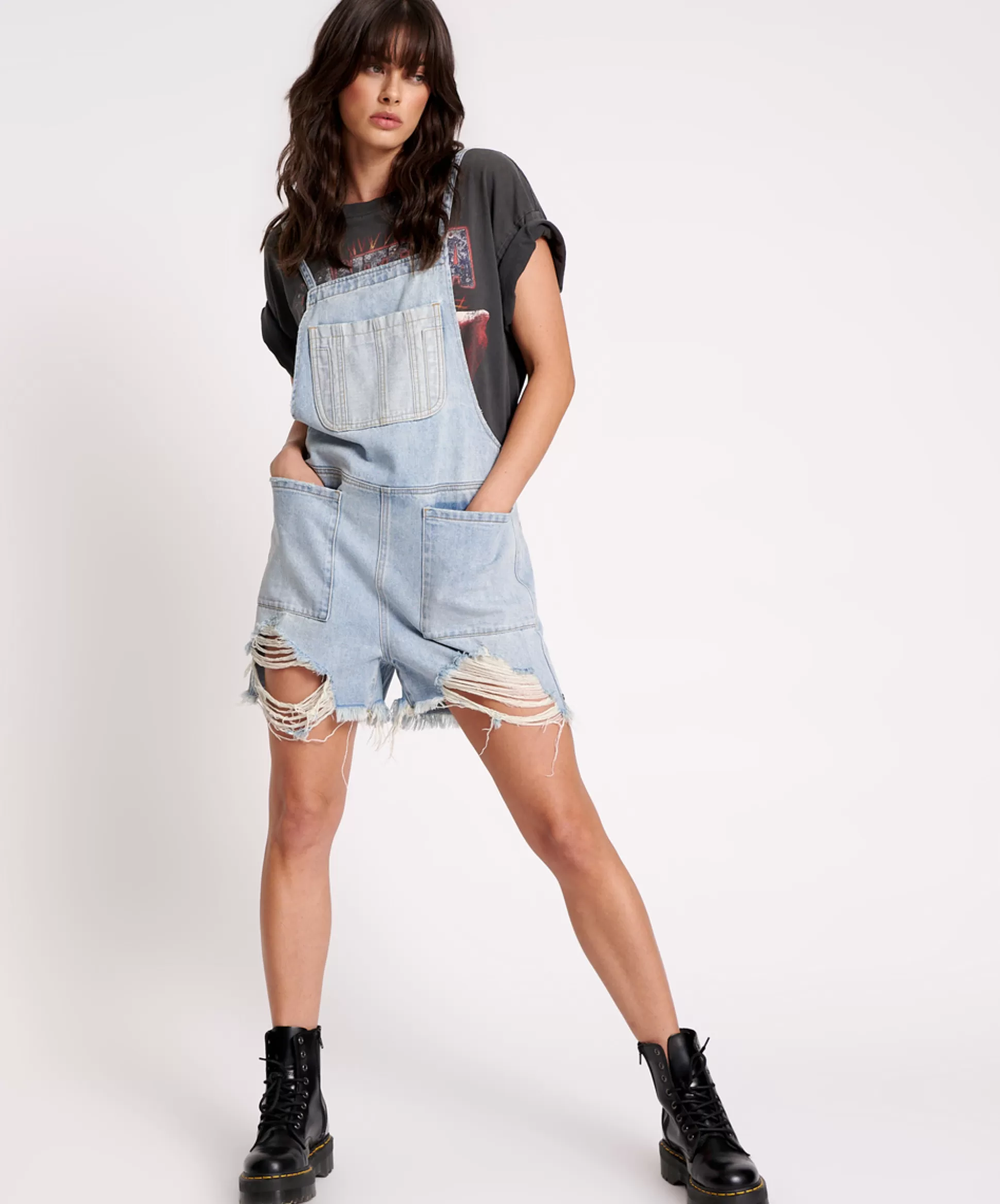 Cheap ONE TEASPOON Hendrixe Pini Denim Playsuit