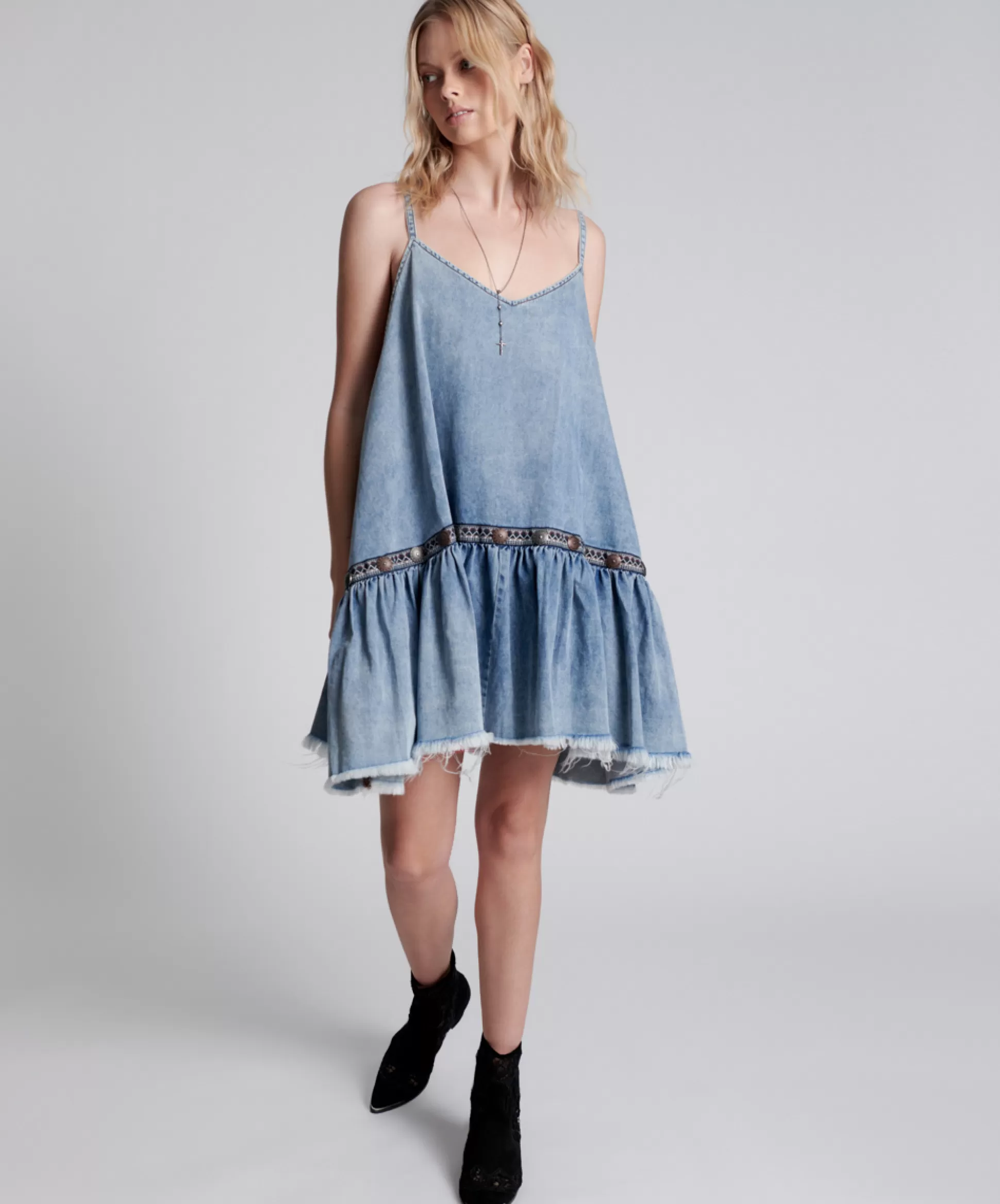 Sale ONE TEASPOON Iconic Hollywood Hills Denim Dress