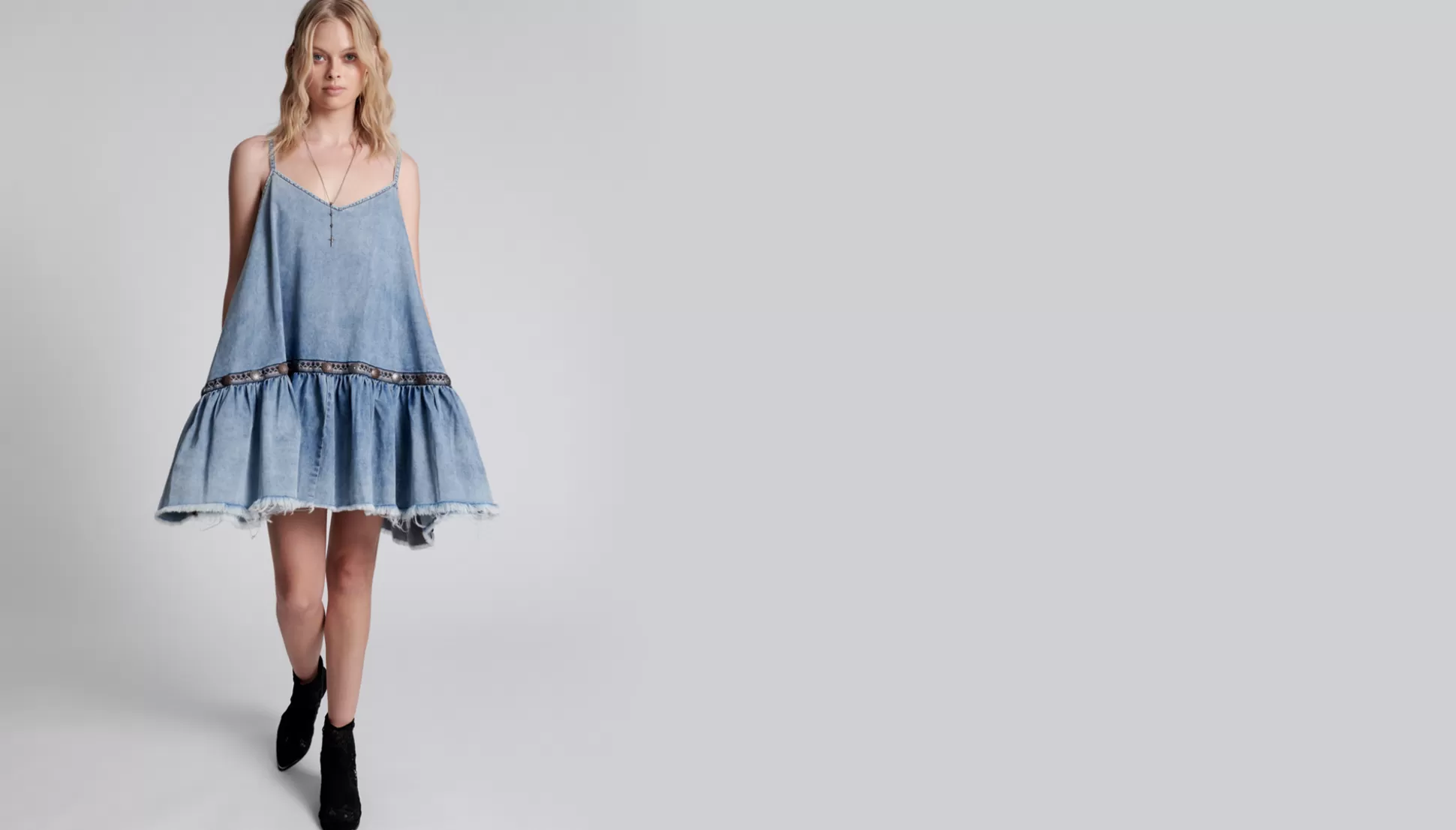 Sale ONE TEASPOON Iconic Hollywood Hills Denim Dress