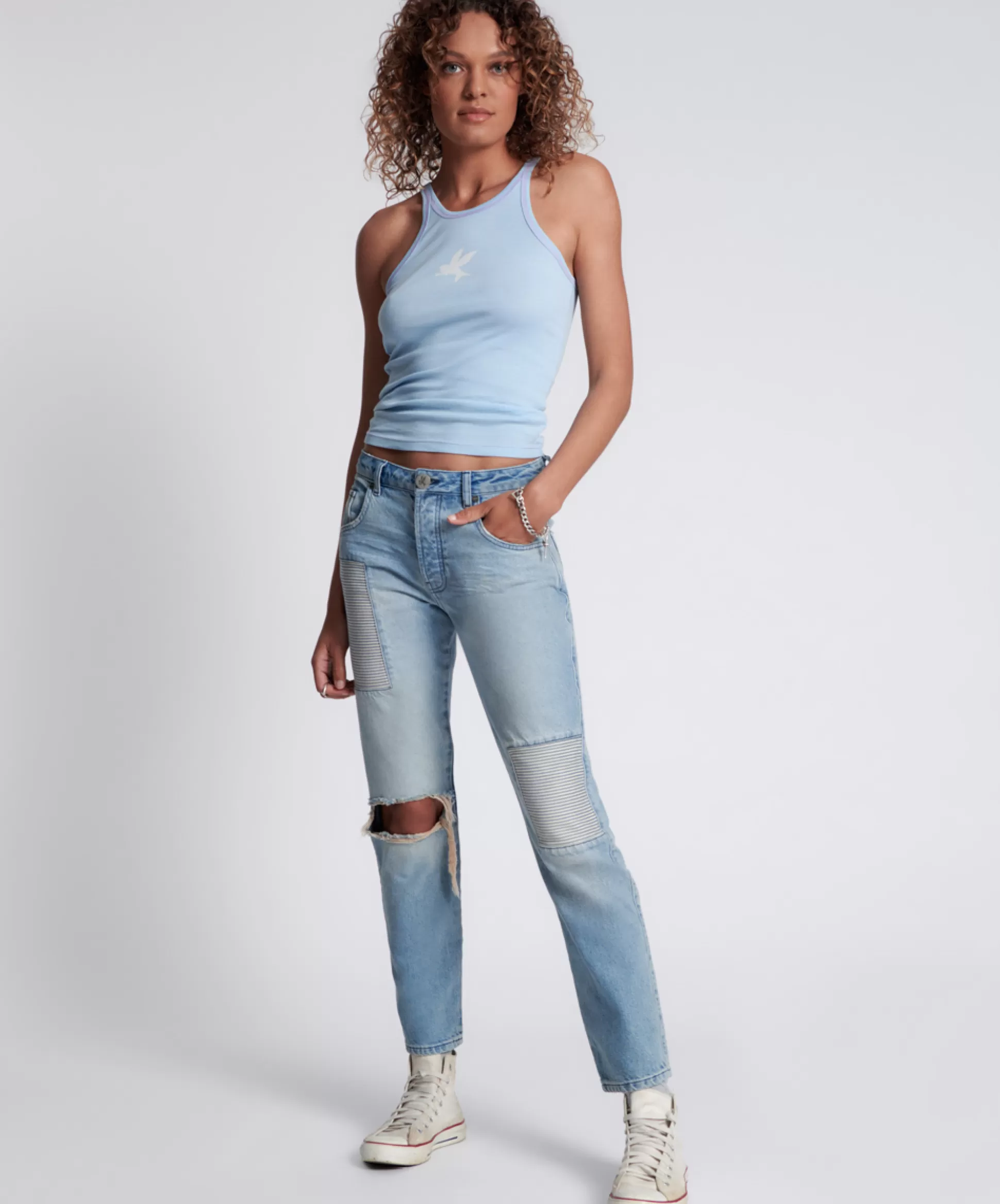 Store ONE TEASPOON Jailbird Truckers Mid Rise Straight Leg Jeans