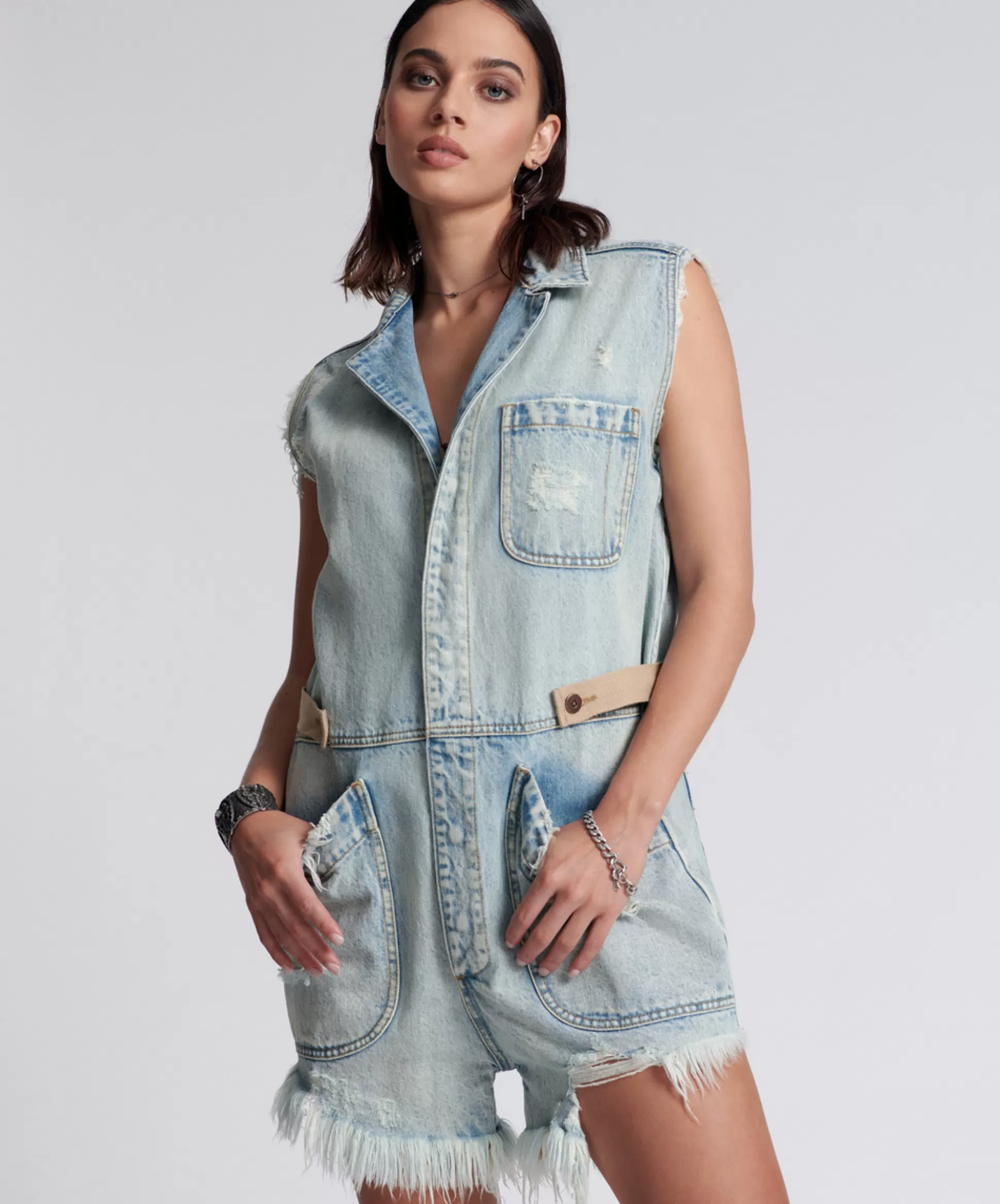 Shop ONE TEASPOON Kansas Blue Palisades Overall