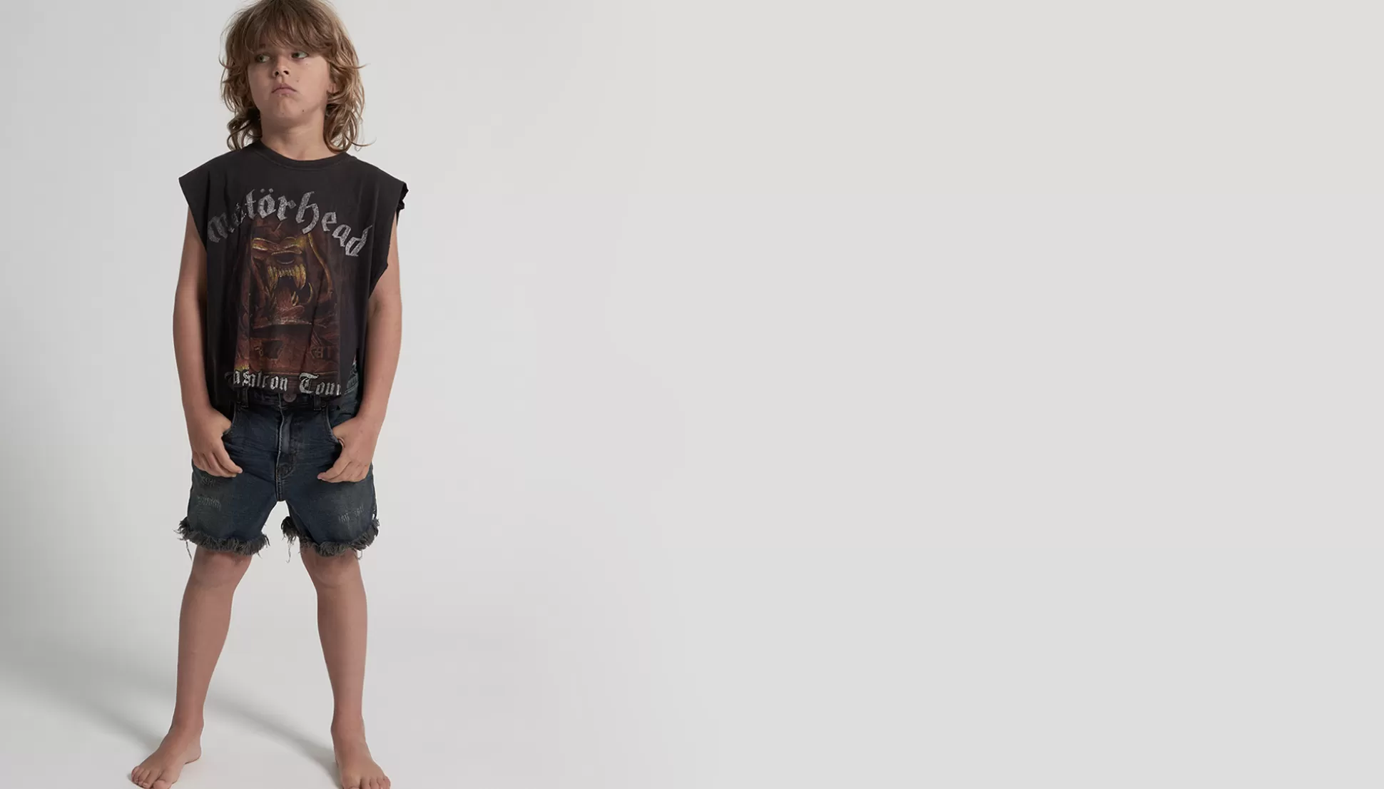 Best Sale ONE TEASPOON Kids Blk Indigo Mr Relaxed Straight Leg Short