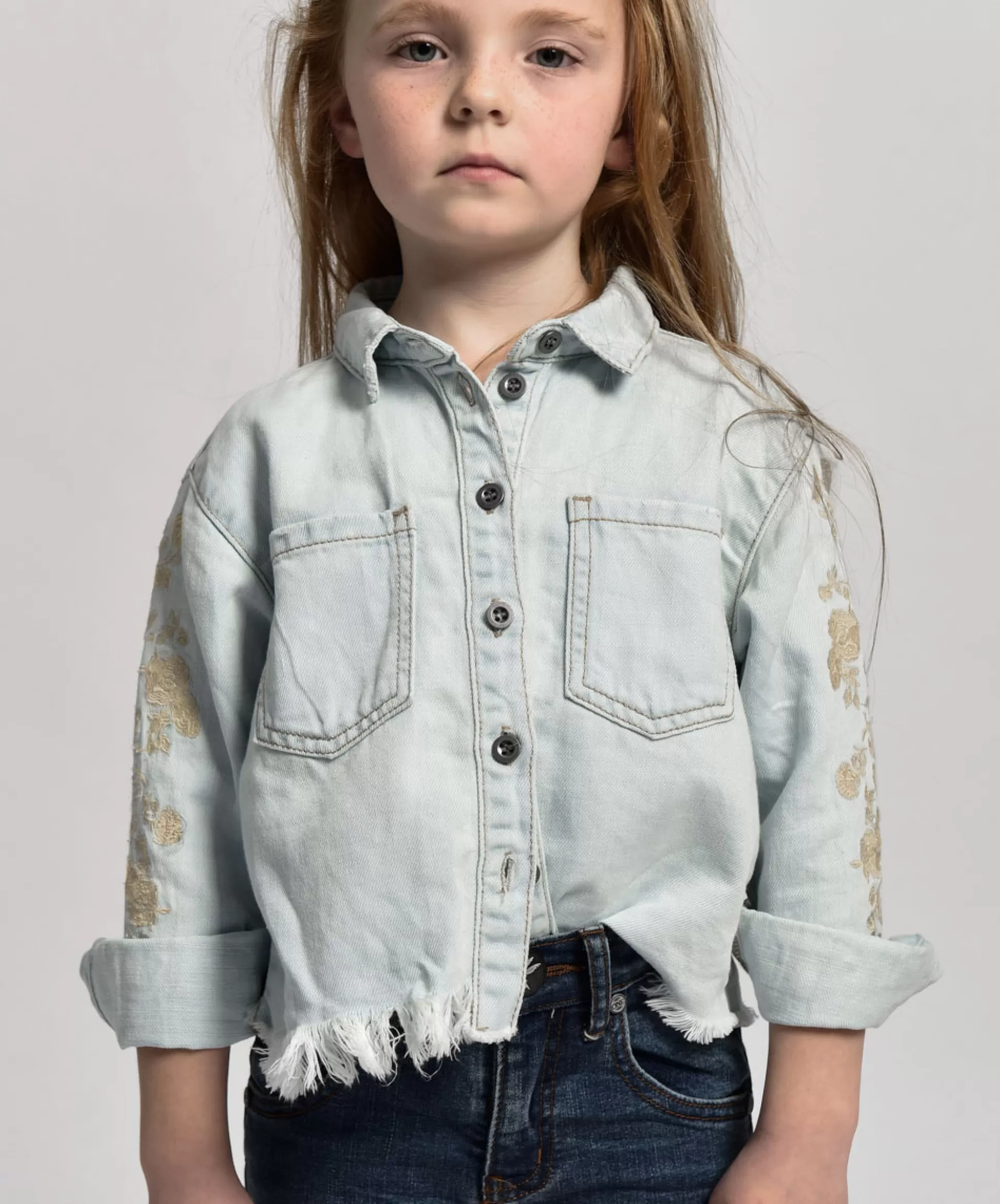 Discount ONE TEASPOON Kids Brando Montana Cropped Linen Mix Shirt