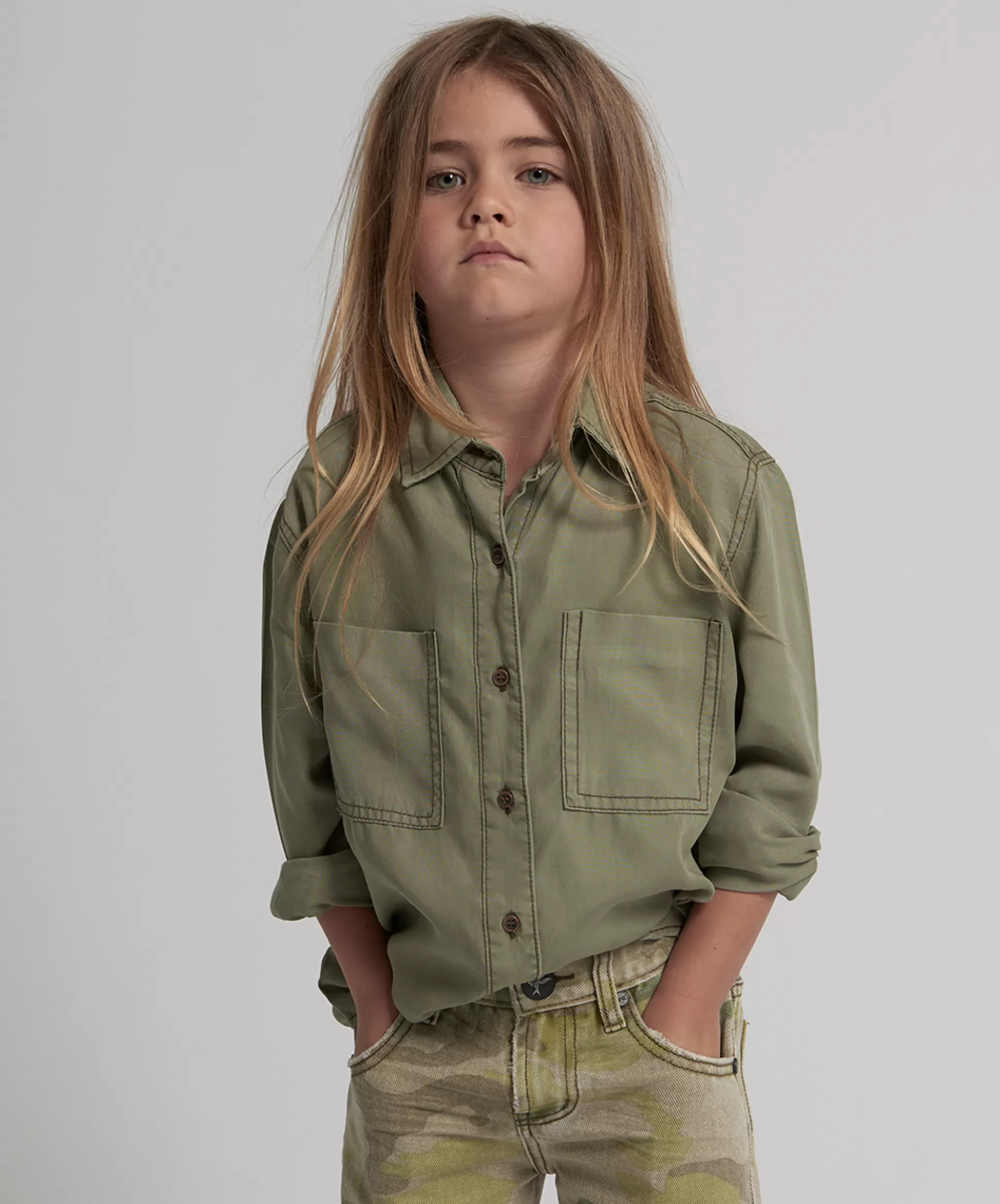 Sale ONE TEASPOON Kids Camo Soho Tencel Shirt