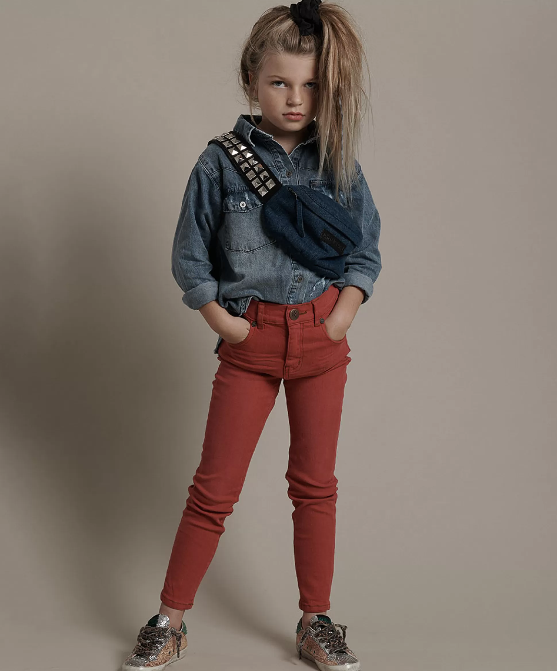 New ONE TEASPOON Kids Red Punk Freebirds Ii High Waist Skinny Jeans