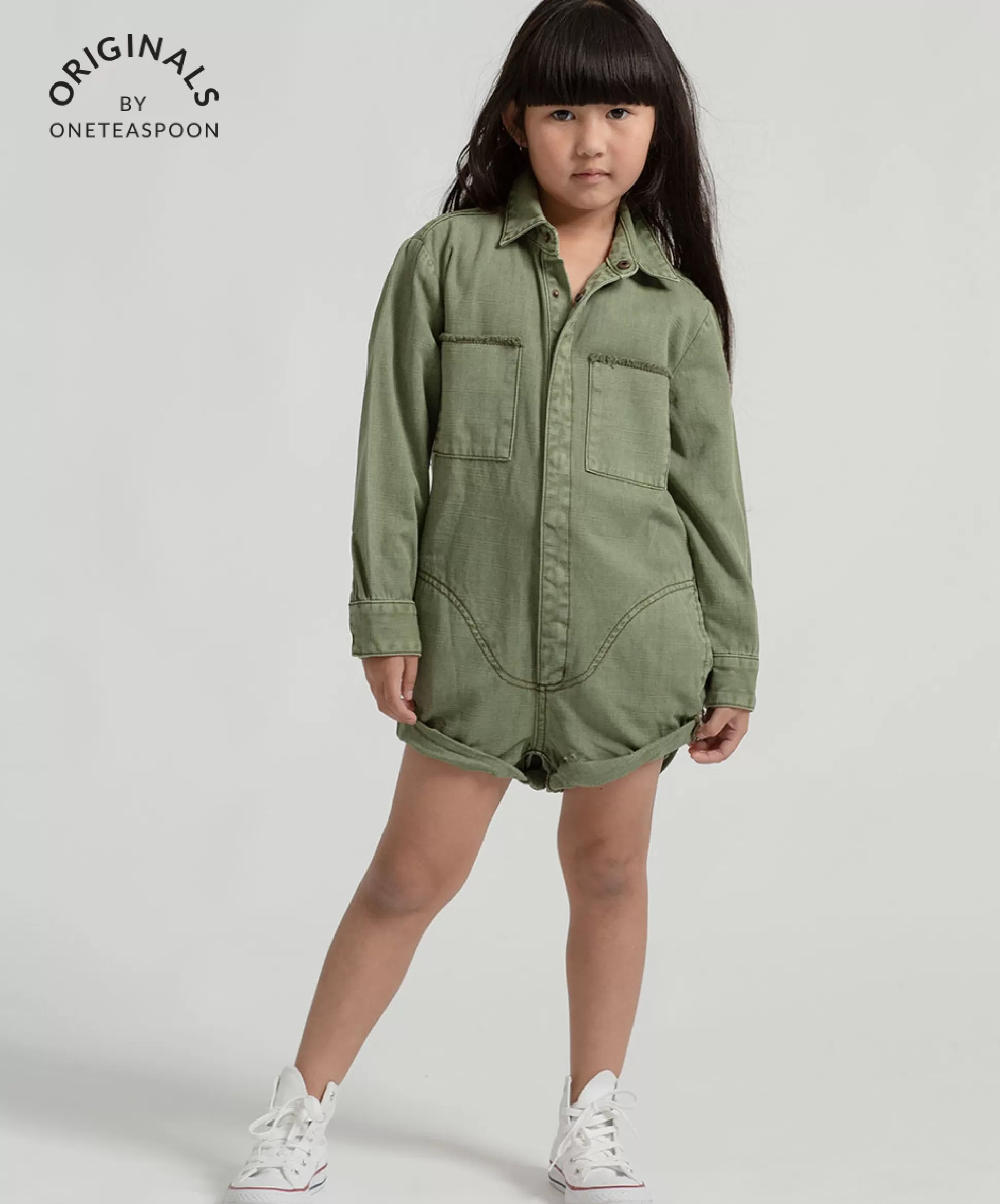 Shop ONE TEASPOON Kids Super Khaki Prophecy Jumpsuit