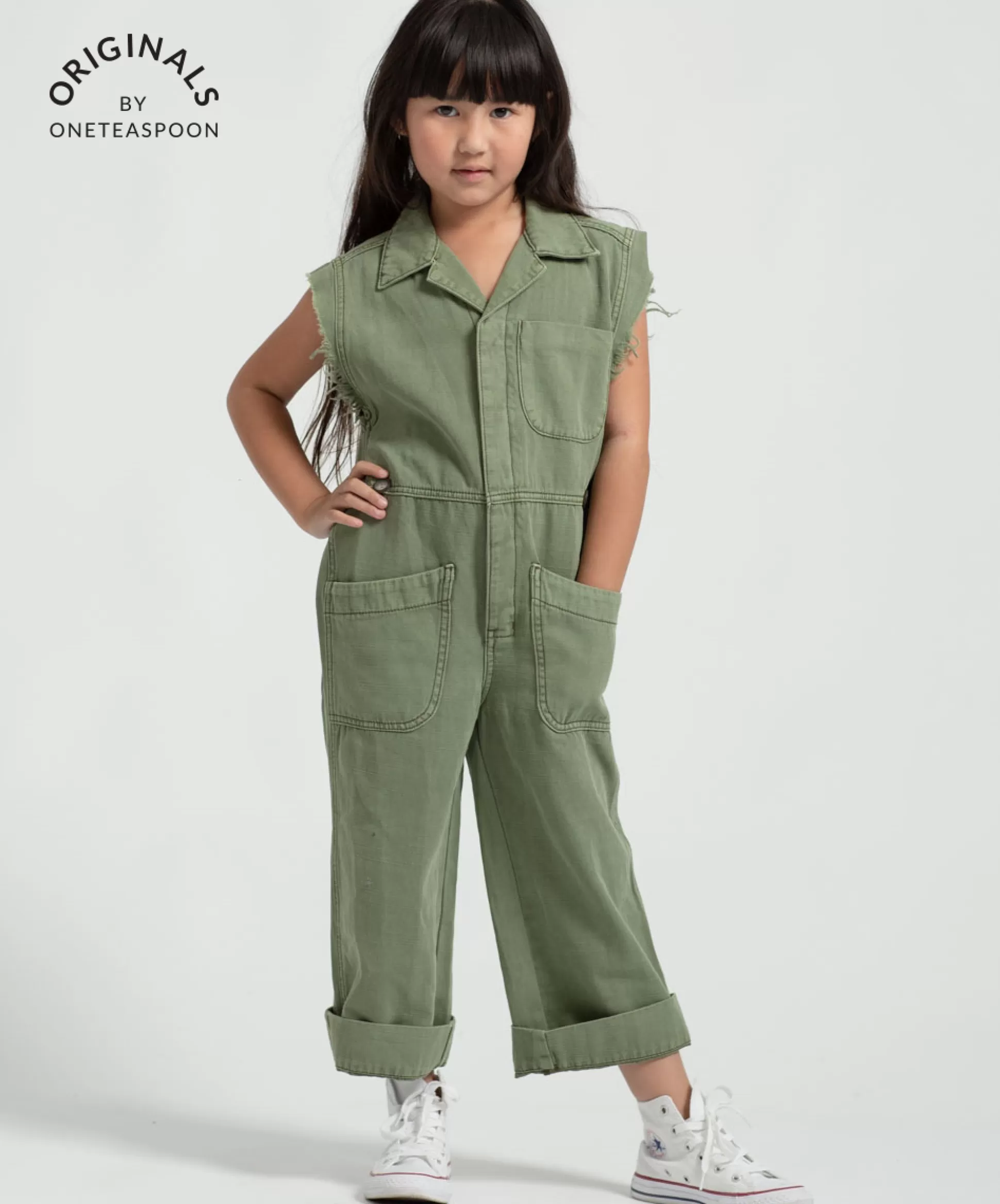 New ONE TEASPOON Kids Super Khaki Safari Camp Overalls