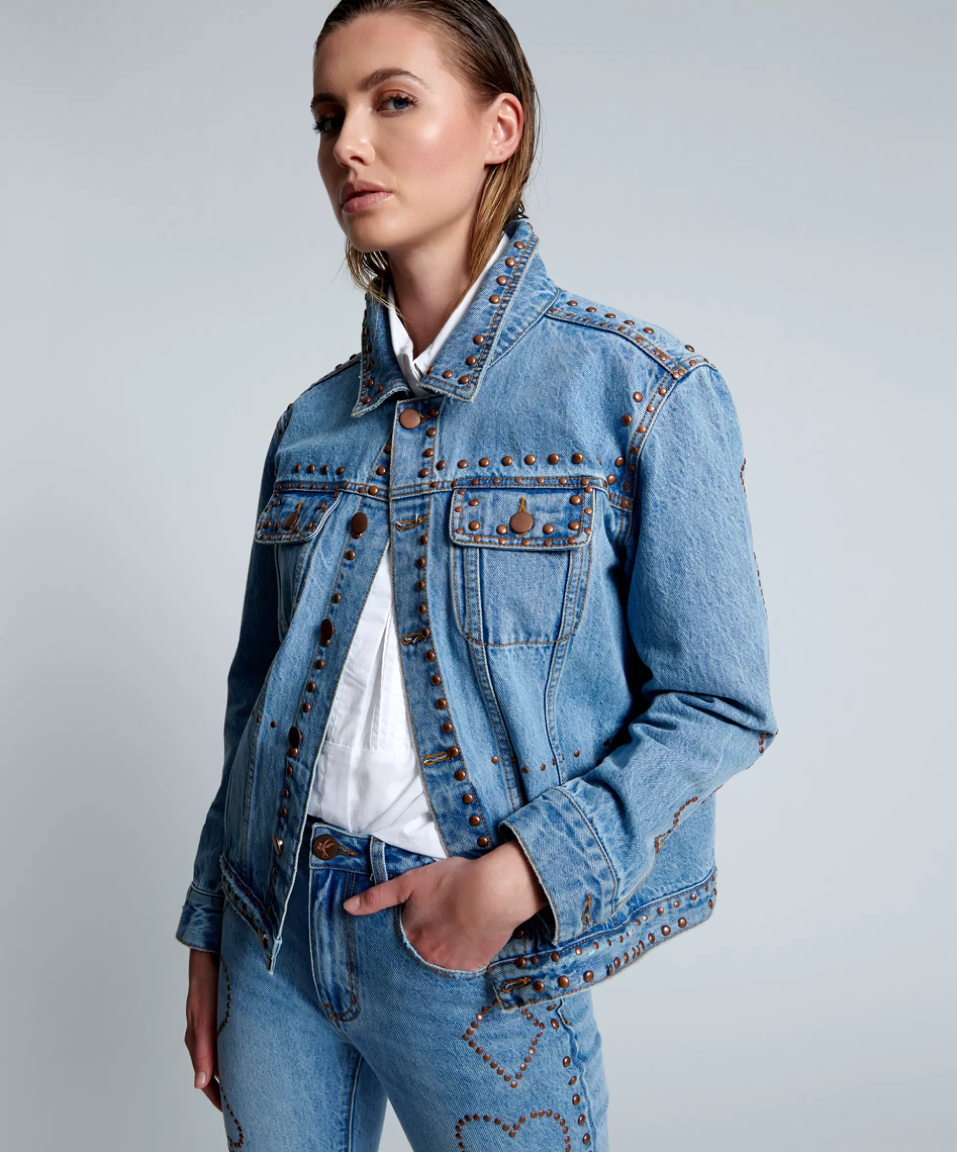 Hot ONE TEASPOON Lucky Bet Denim Trucker Jacket