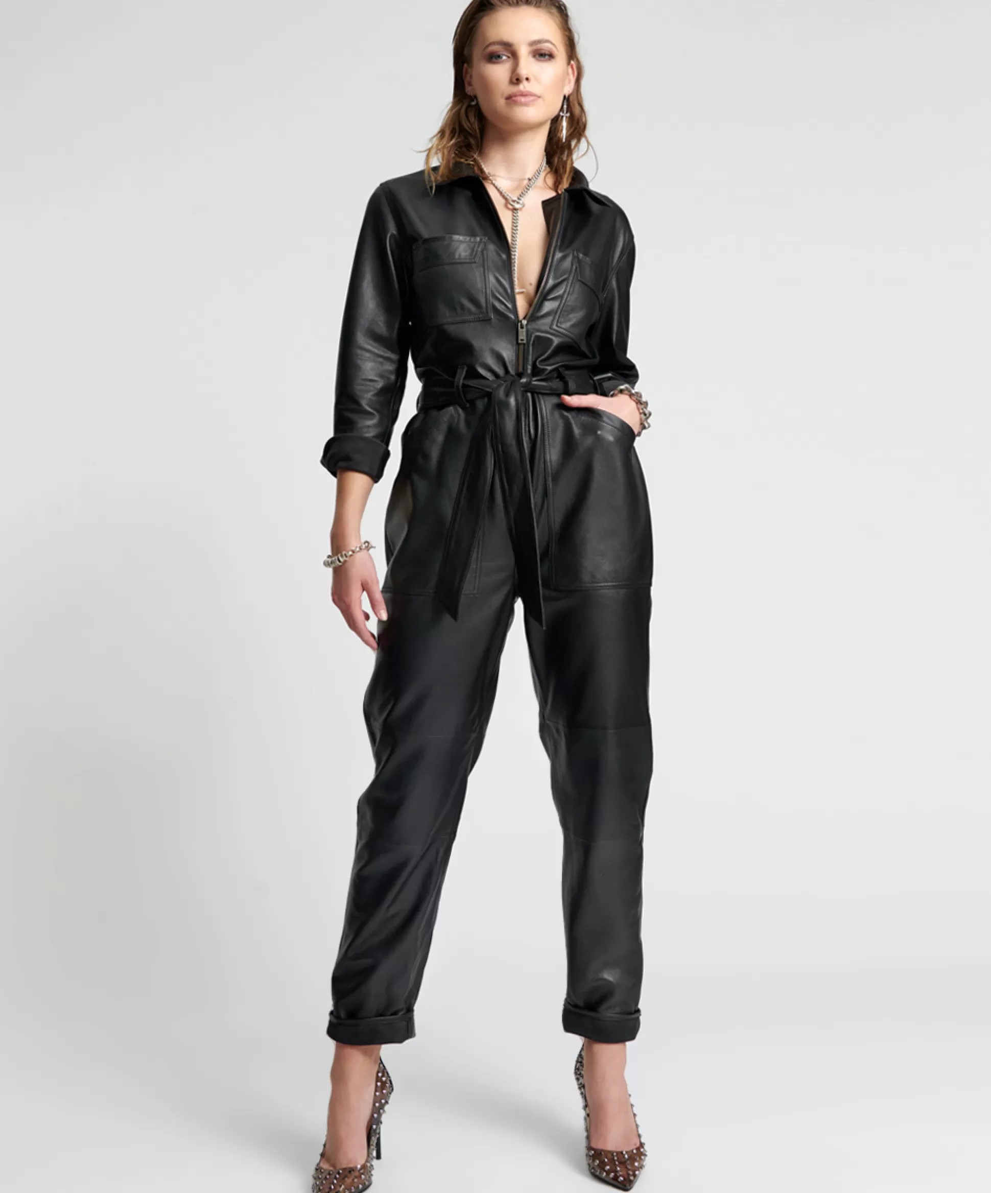 Sale ONE TEASPOON Modern Reality Leather Claudia Jumpsuit