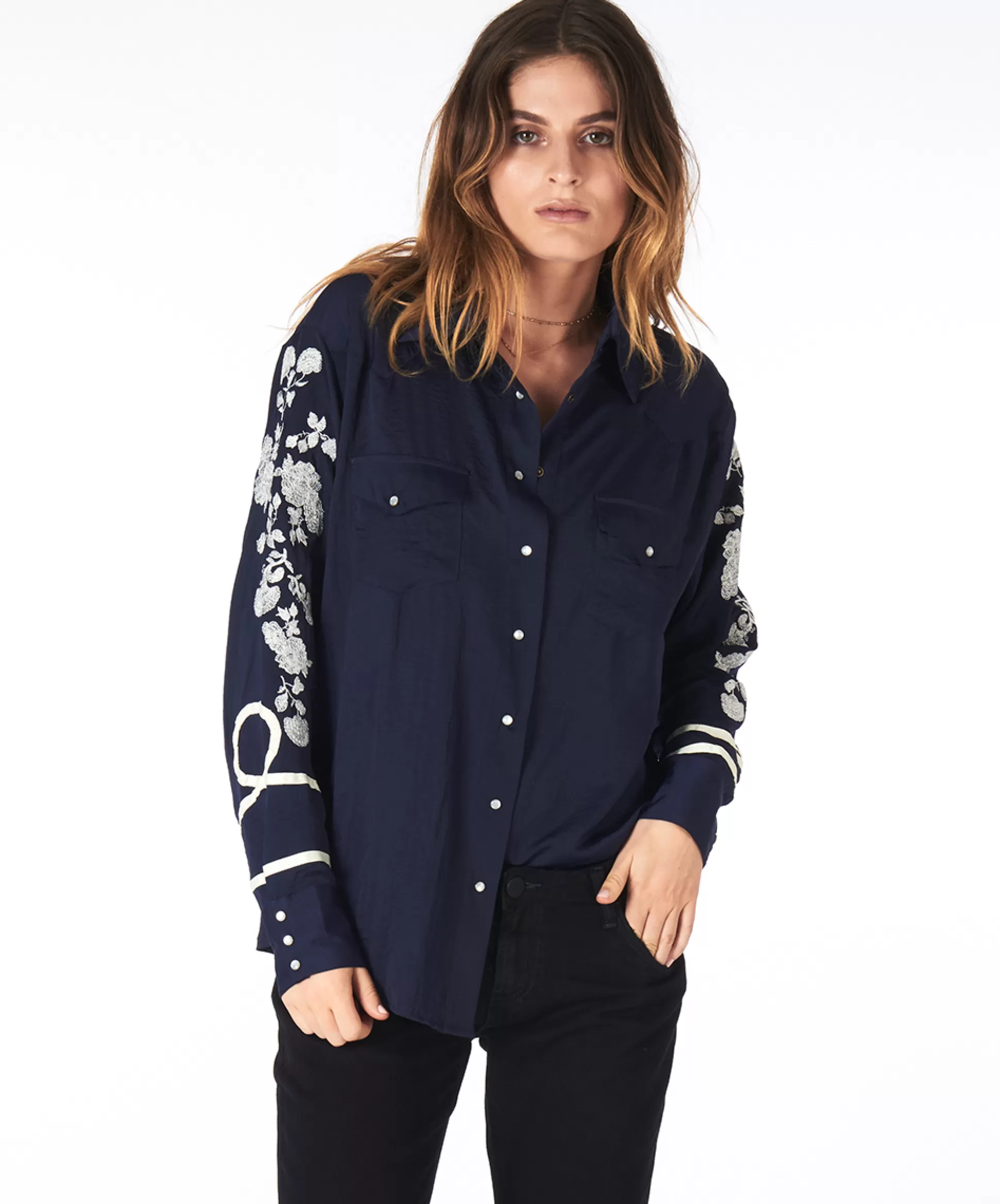 New ONE TEASPOON Navy San Cerena Shirt