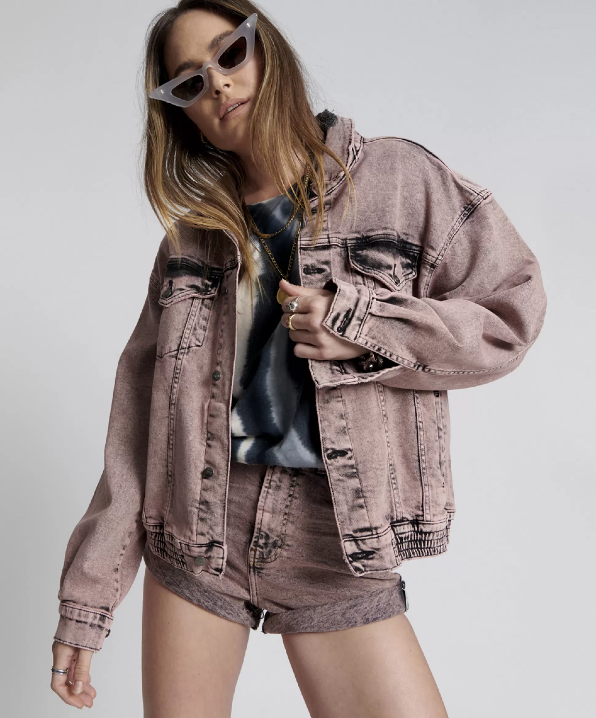 Cheap ONE TEASPOON Night Haze Oversized Denim Trucker Jacket