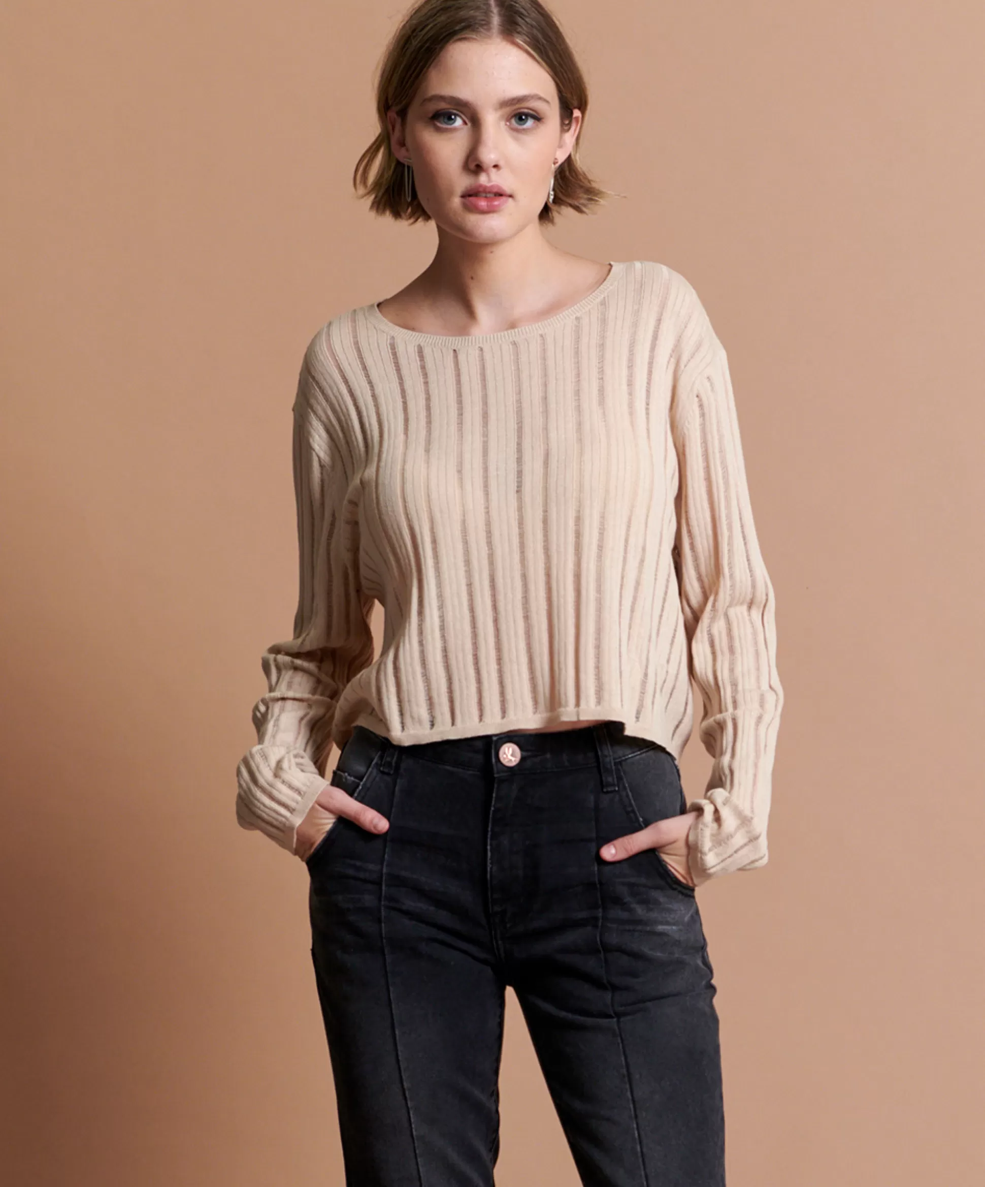 Shop ONE TEASPOON Nude Rebel Knit