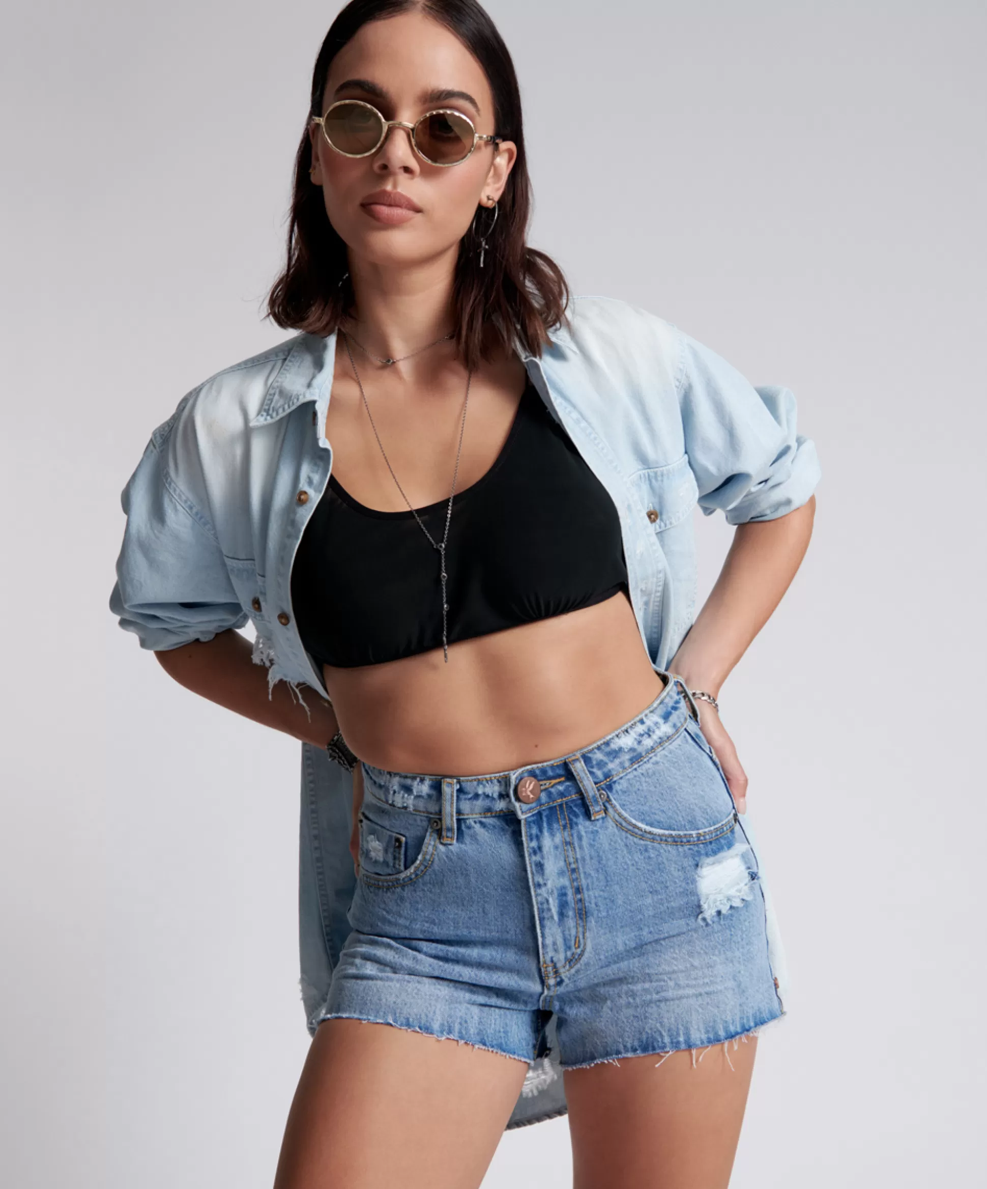 Sale ONE TEASPOON Ocean Bonita High Waist Denim Short