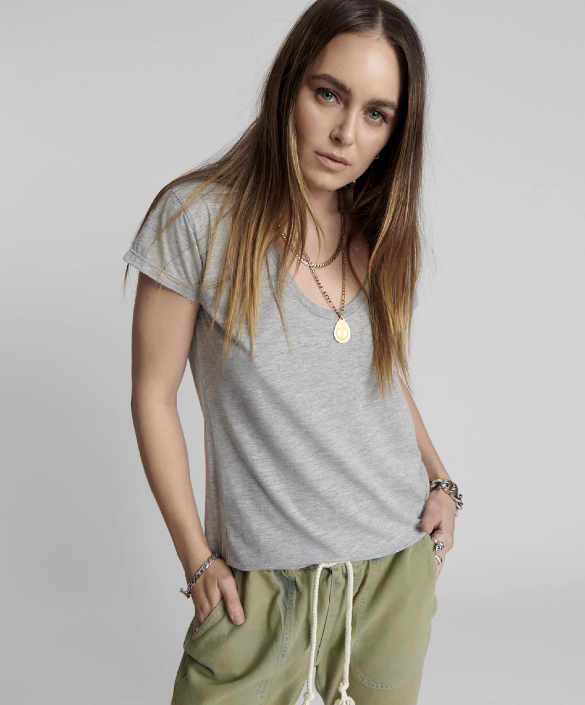 Sale ONE TEASPOON Scoop Neck Basic Tee