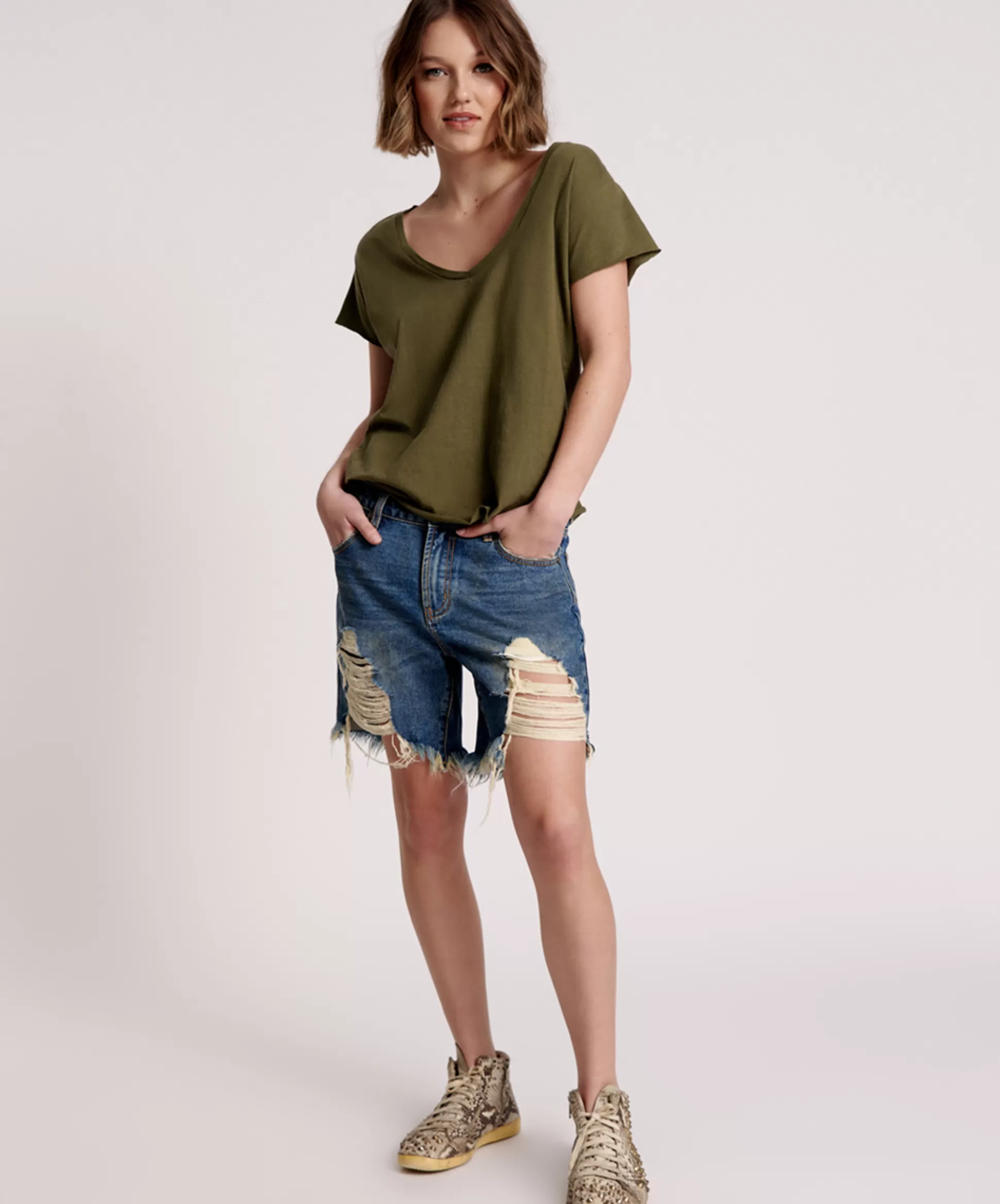 Outlet ONE TEASPOON Organic Peace Scoop Neck Tee