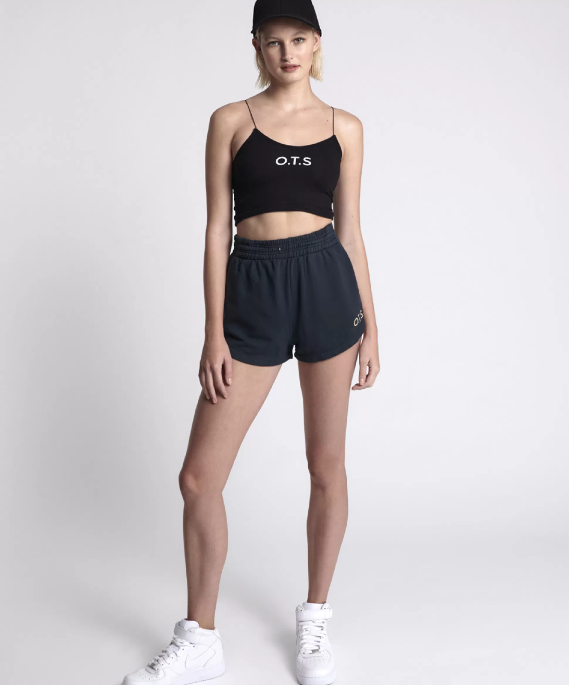 Shop ONE TEASPOON Ots Black String Back Boxer Crop