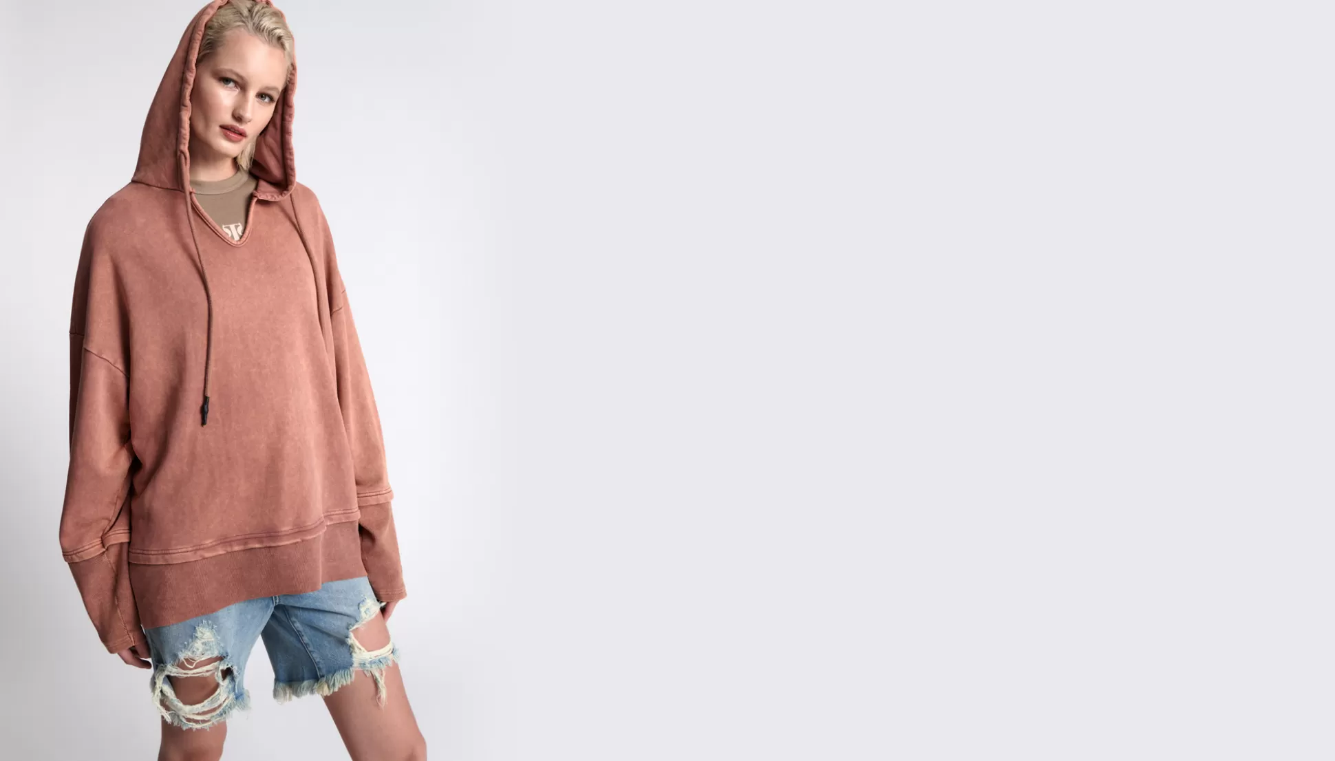 Sale ONE TEASPOON Ots Clay Oversized Warm Up Hoody