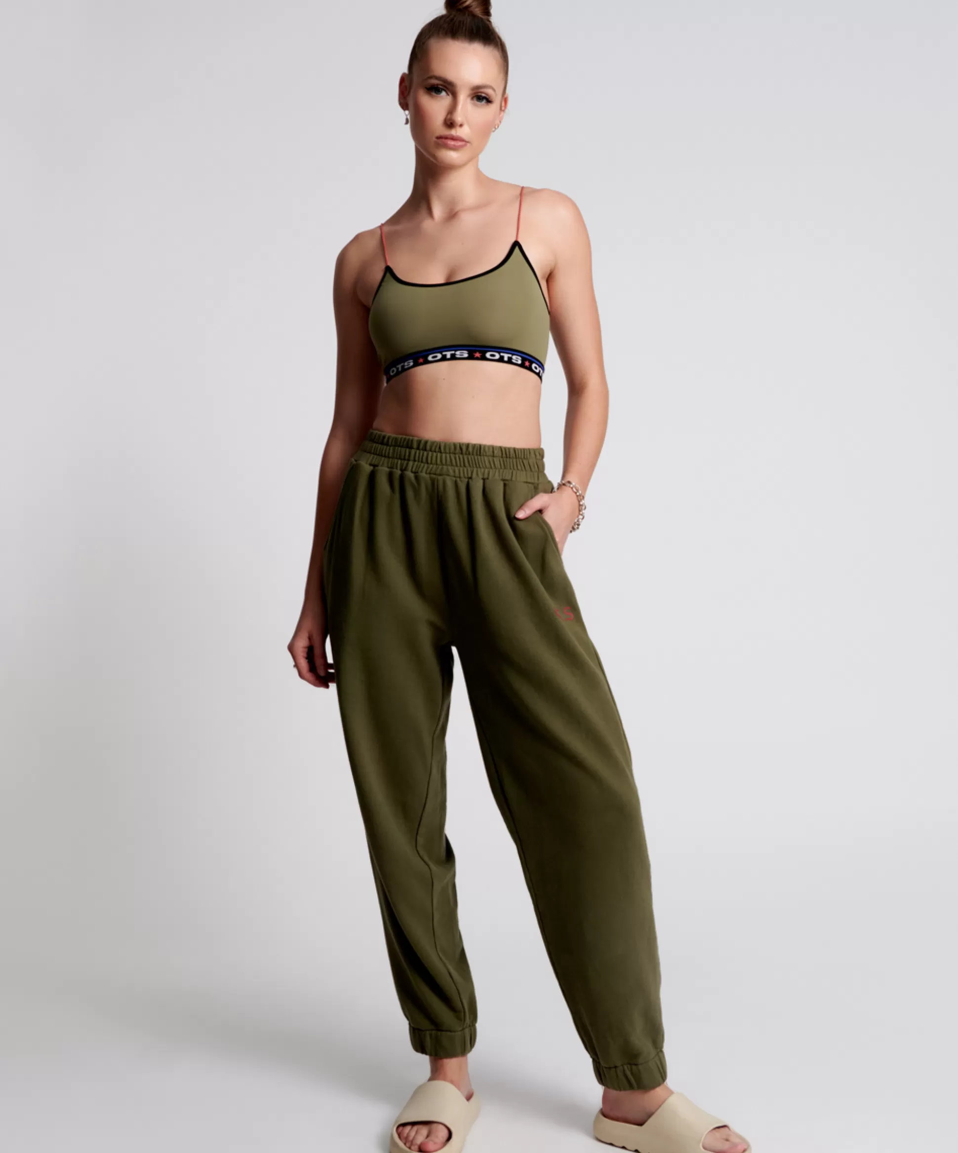 Best Sale ONE TEASPOON Ots Khaki High Waist Kick Pants