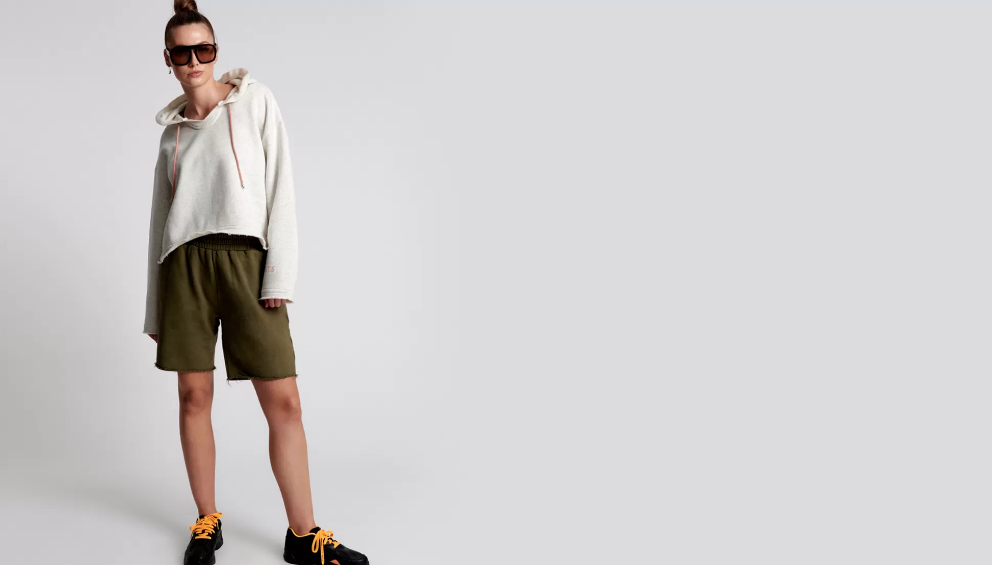 Shop ONE TEASPOON Ots Khaki High Waist Kick Shorts