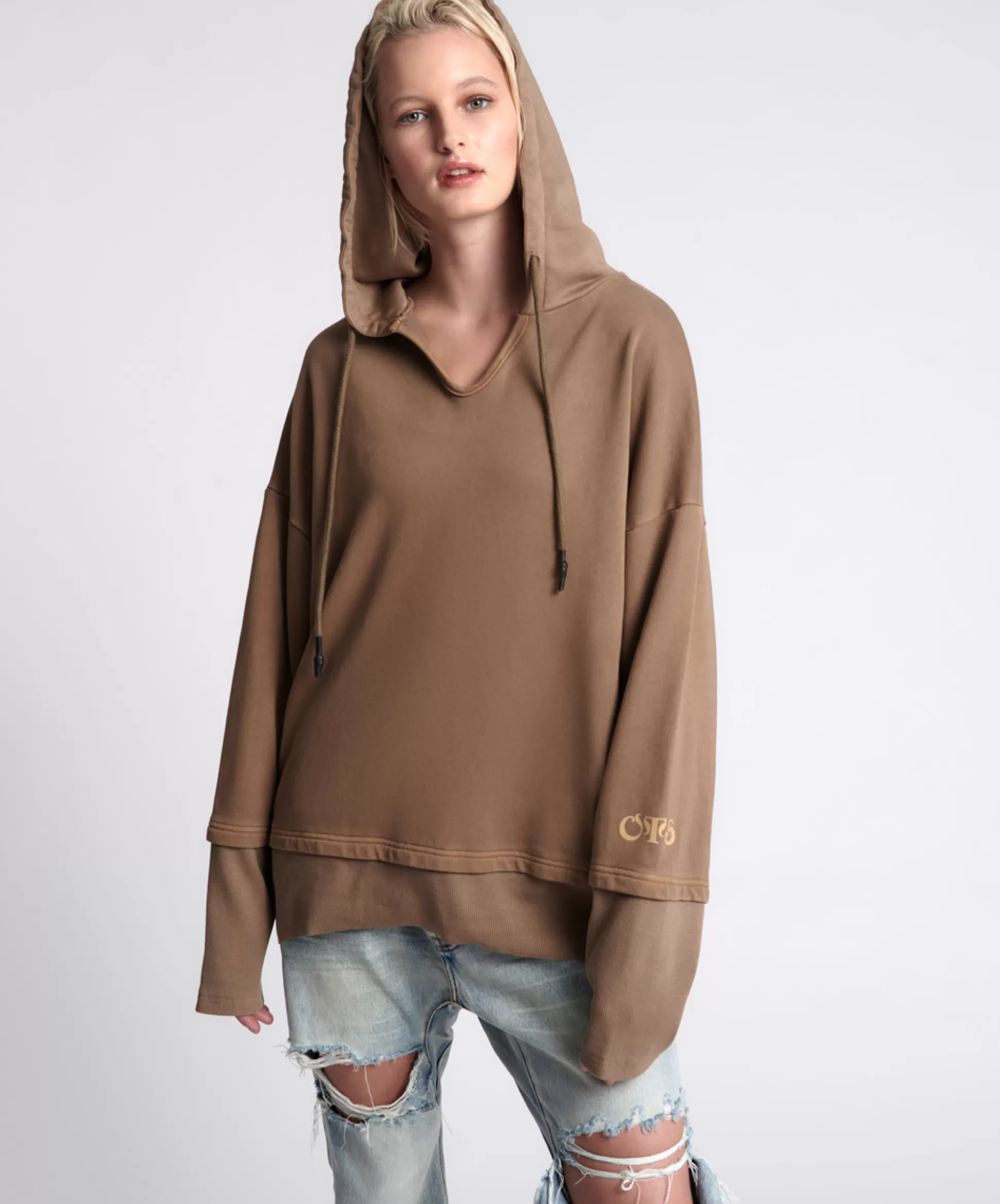 Clearance ONE TEASPOON Ots Stone Oversized Warm Up Hoody