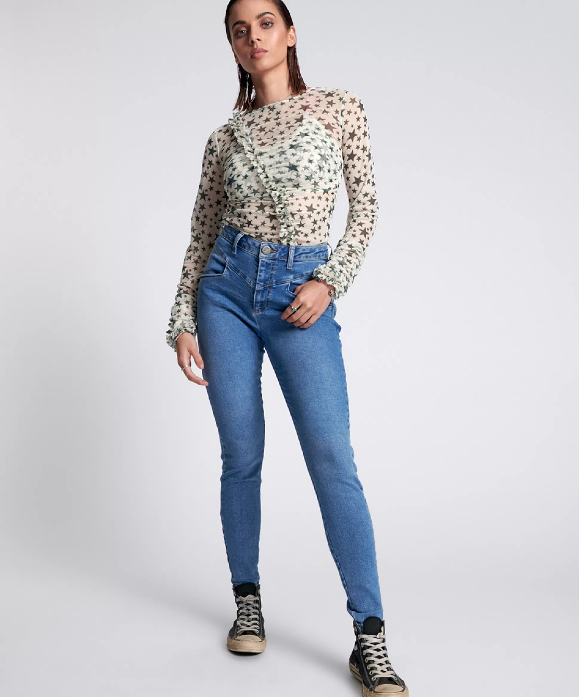 Shop ONE TEASPOON Pacifica Preachers High Waist Skinny Jeans