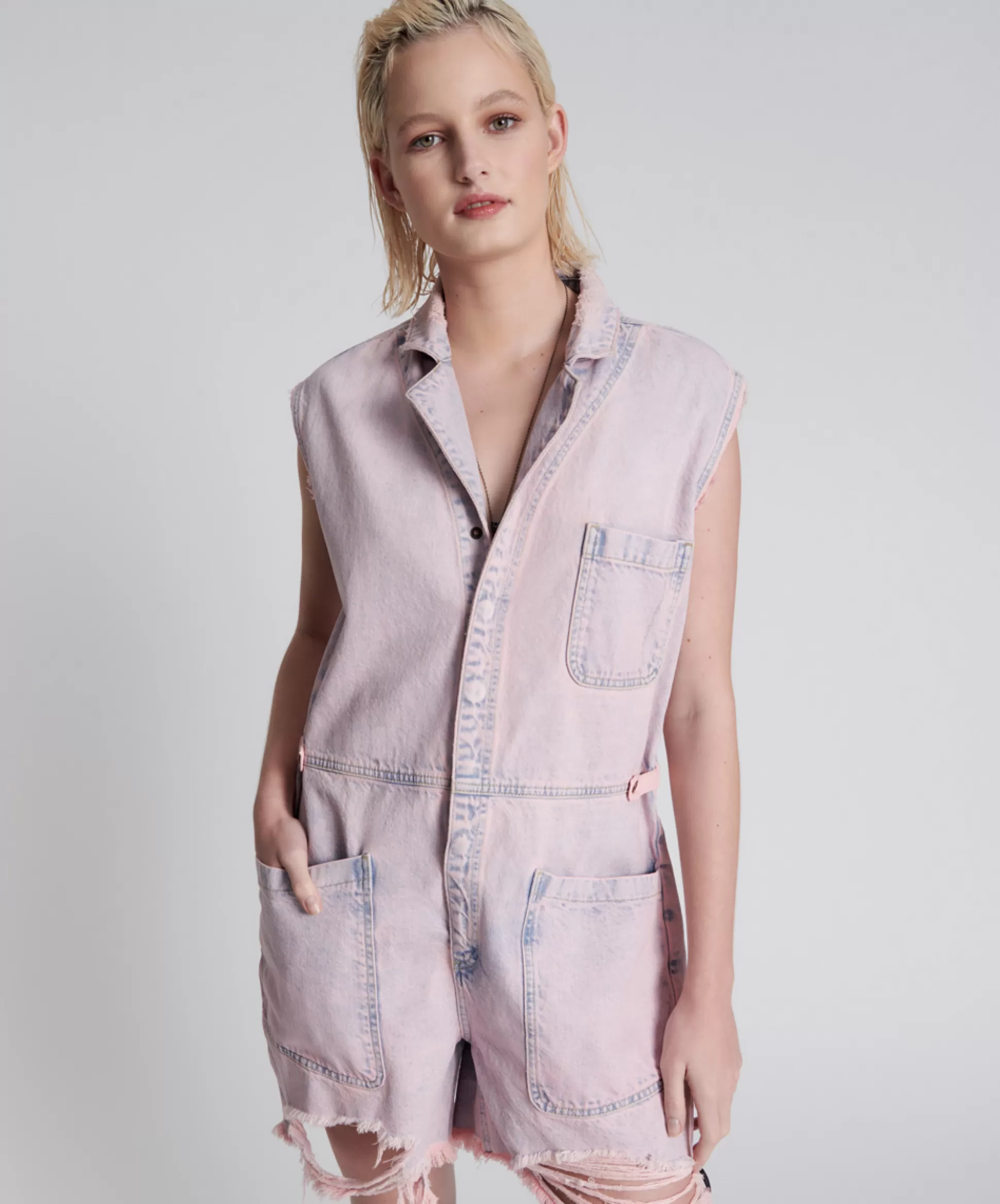 Best Sale ONE TEASPOON Pink Haze Palisades Overall