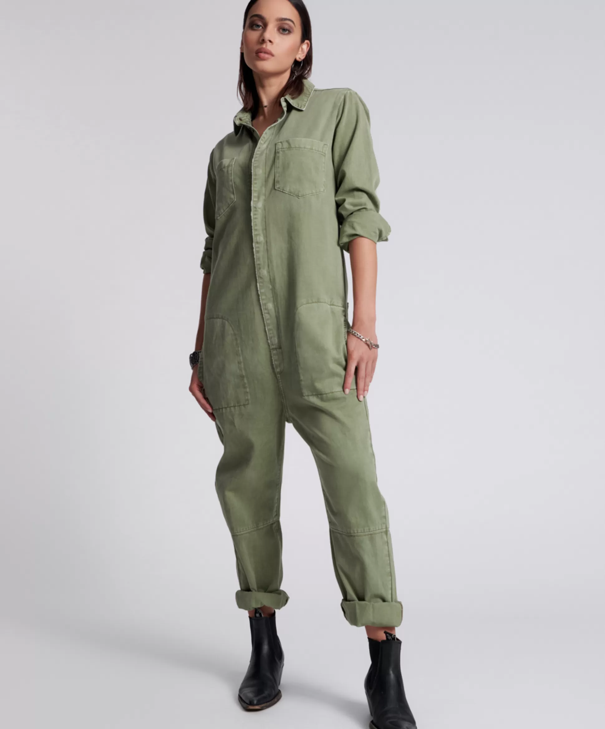 Flash Sale ONE TEASPOON Super Khaki Paradise Utility Jumpsuit