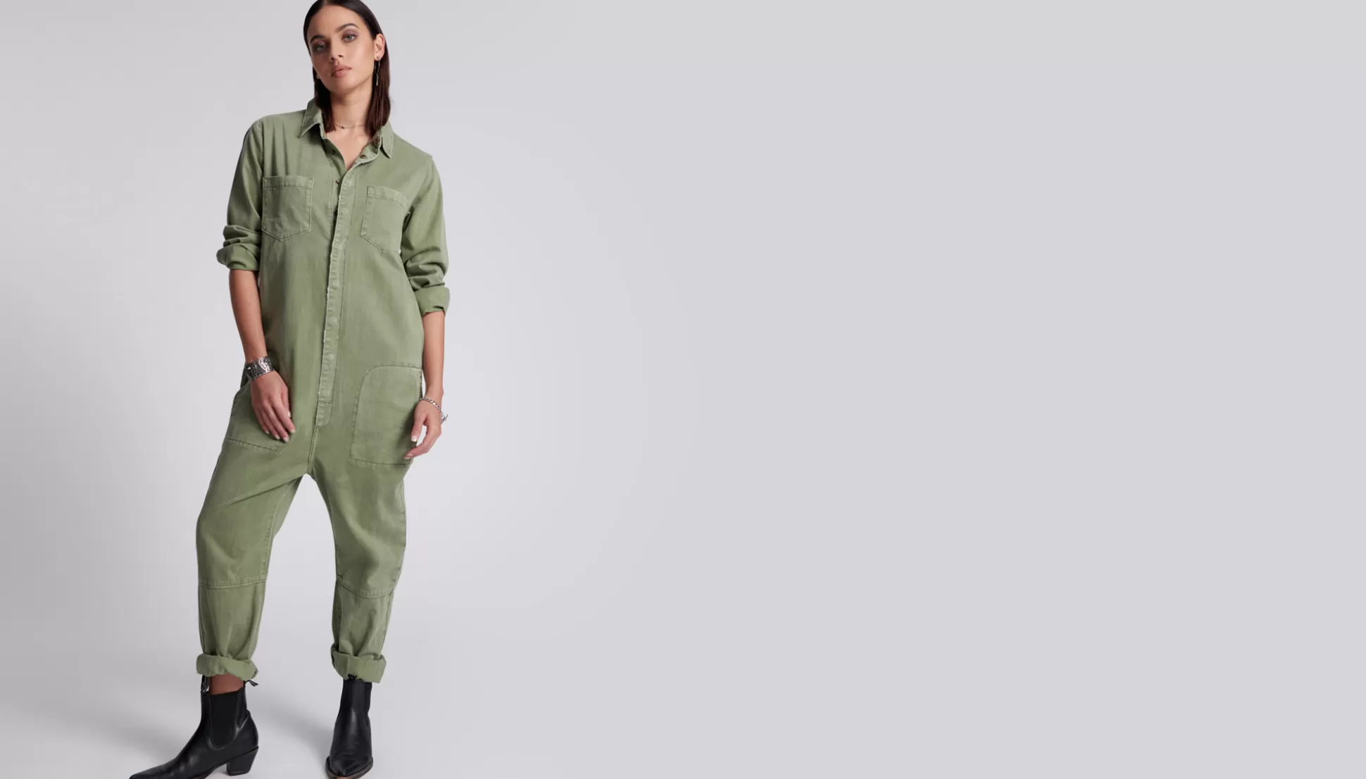 Flash Sale ONE TEASPOON Super Khaki Paradise Utility Jumpsuit