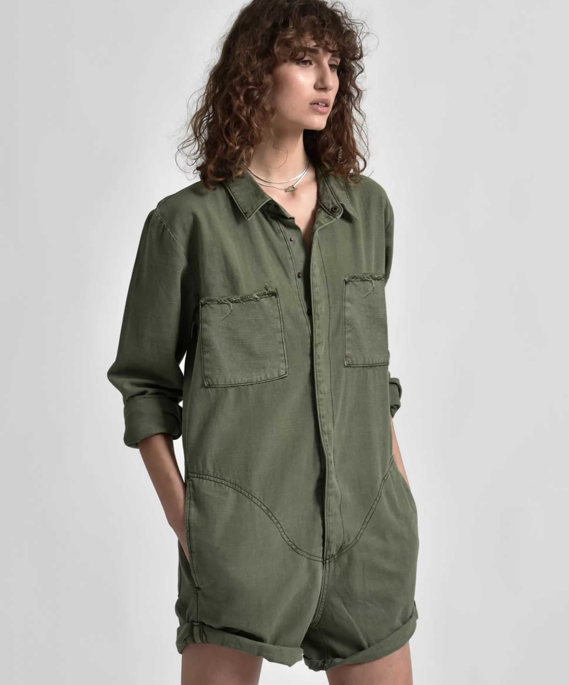 Outlet ONE TEASPOON Super Khaki Prophecy Jumpsuit