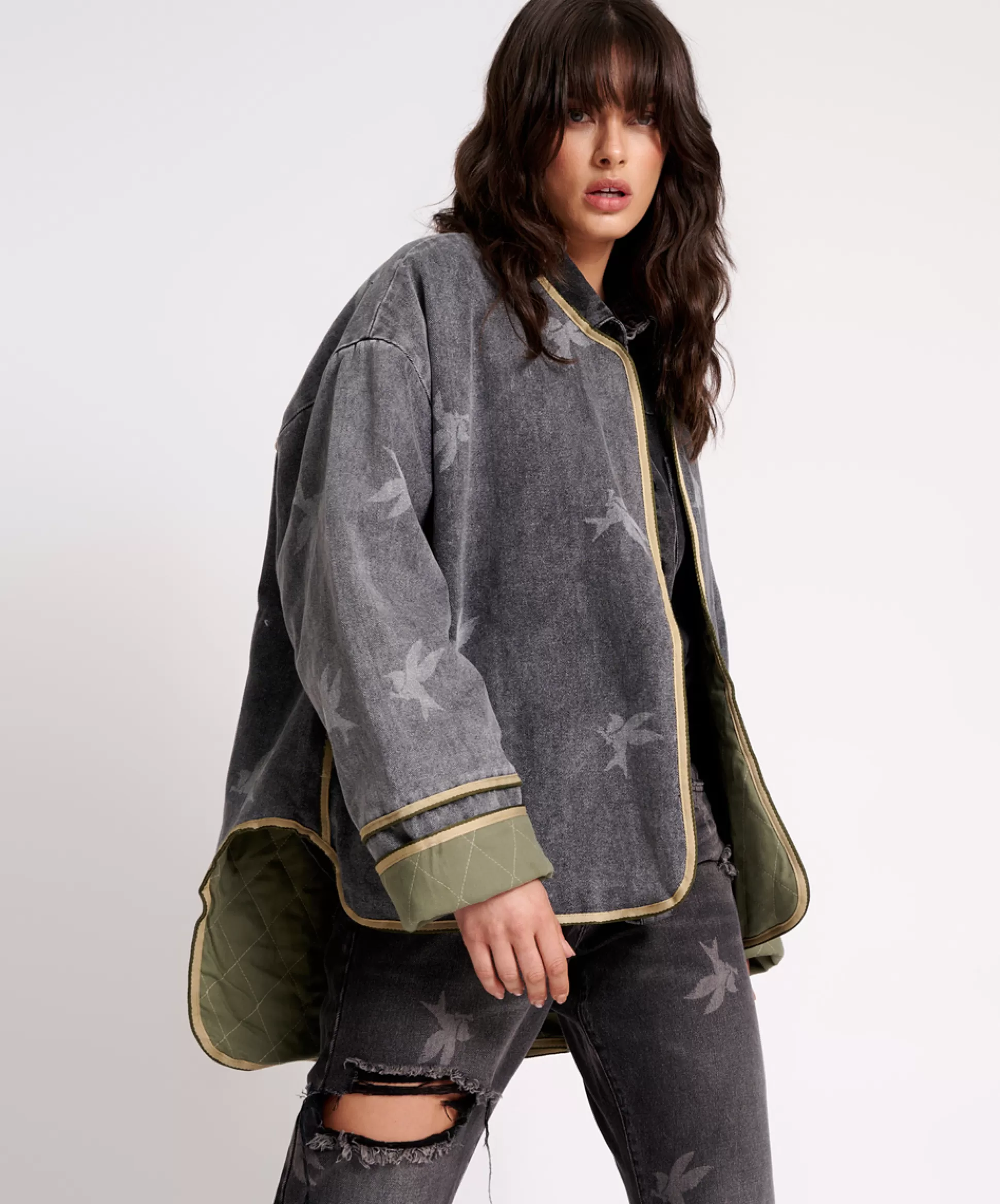 Clearance ONE TEASPOON The Bower Reversible Quilted Denim Jacket