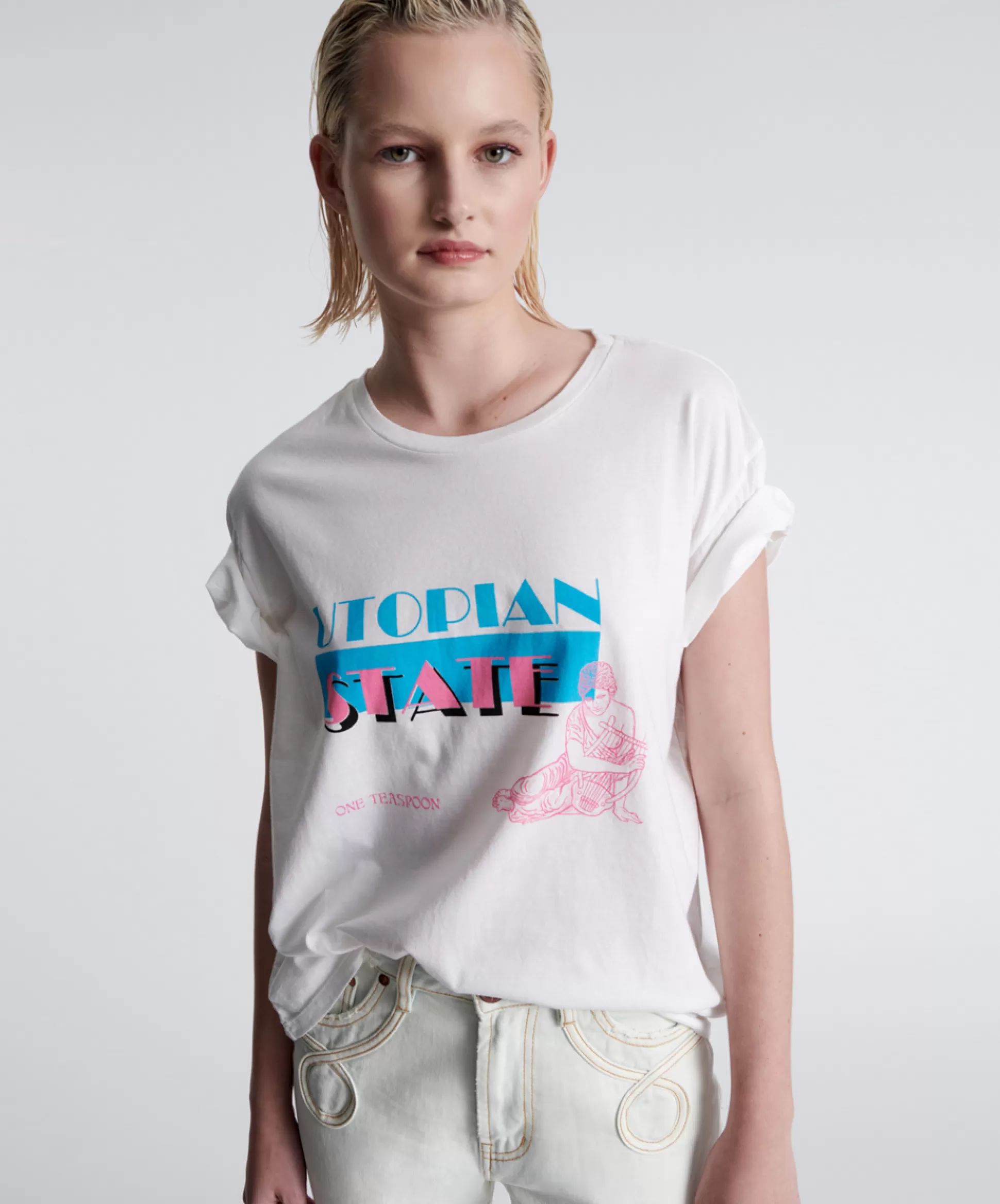 Fashion ONE TEASPOON Utopian Miami State Organic Unisex Tee