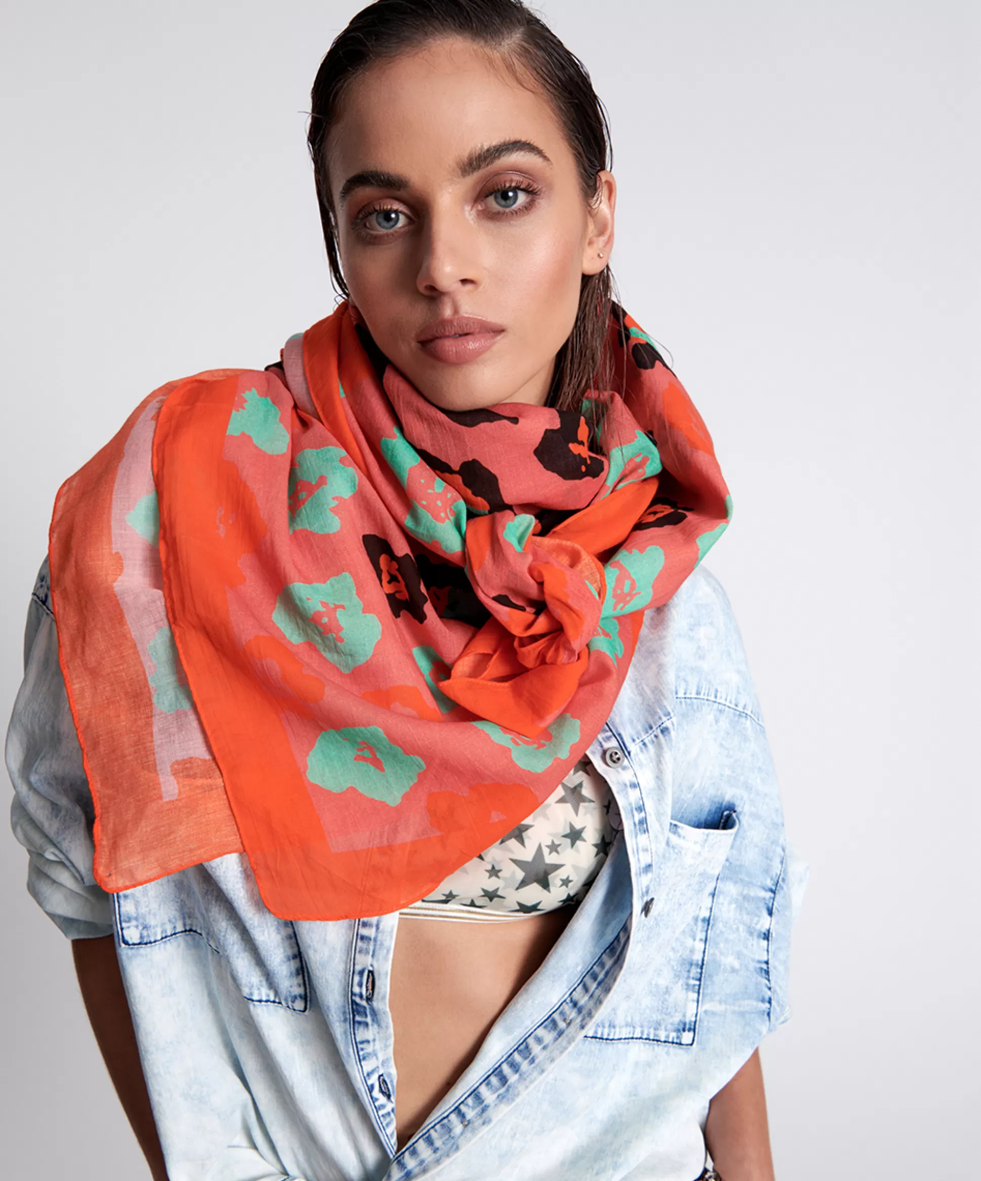 Shop ONE TEASPOON Wild Leopard Oversized Bandana Scarf