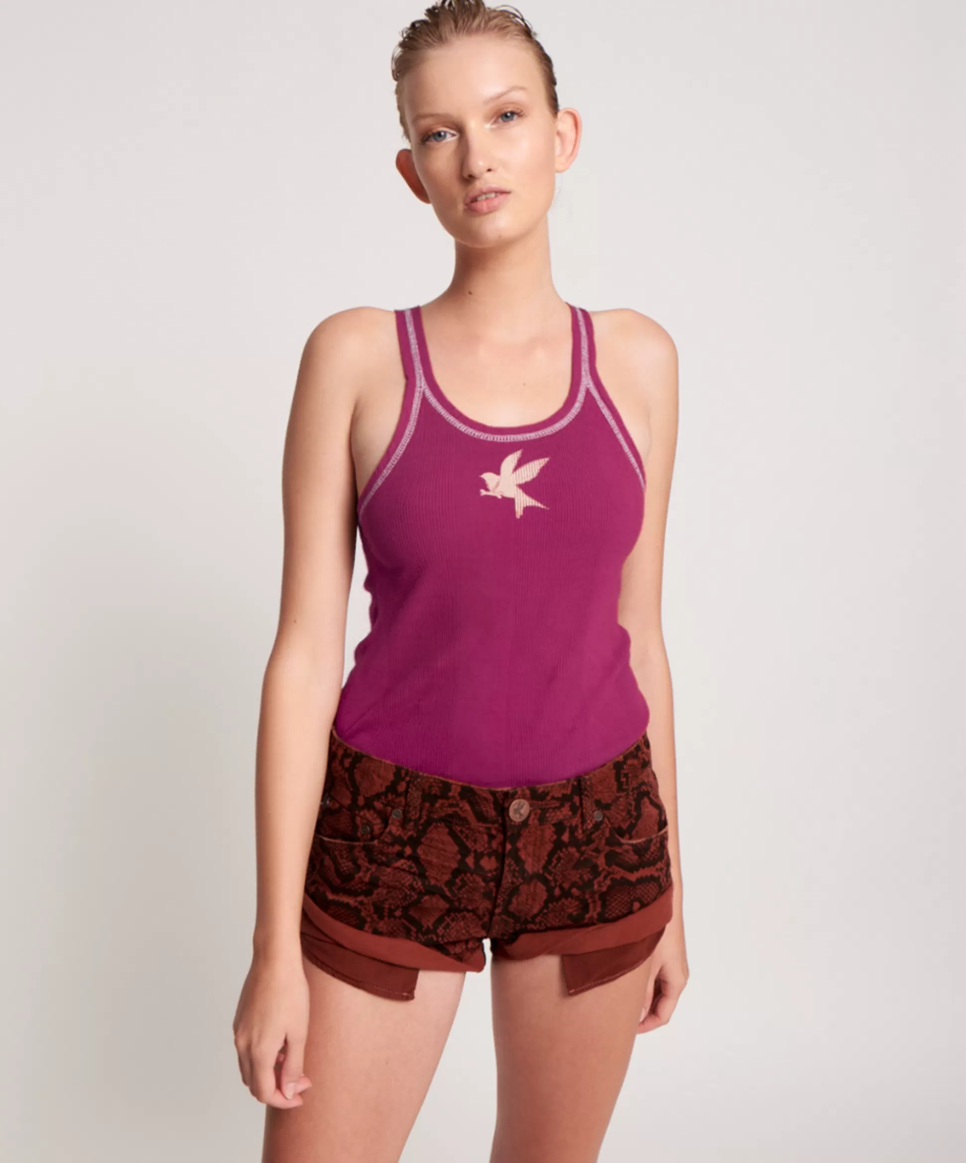 Sale ONE TEASPOON Wine Bower Bird Singlet